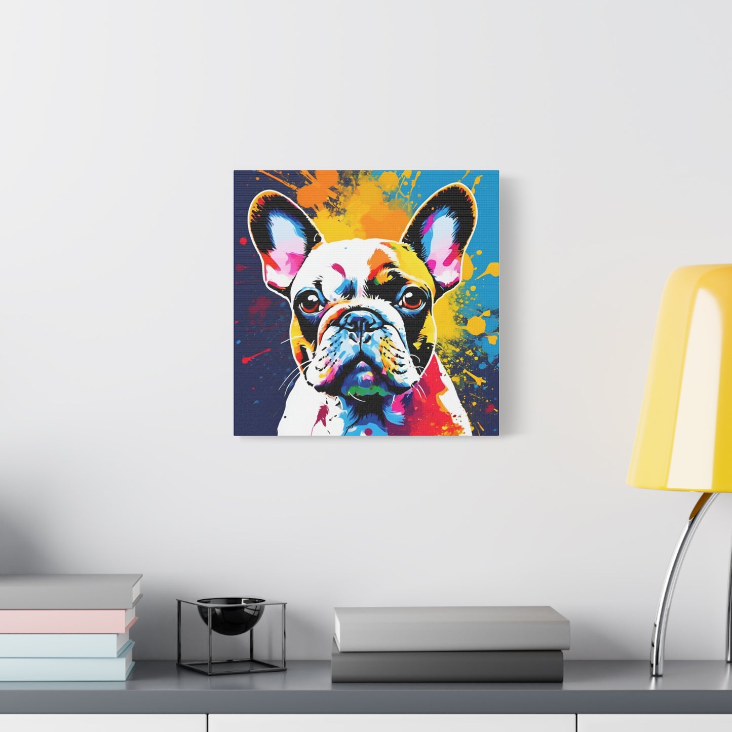 Frenchie Print Wall Art | Matte Canvas, Stretched, 1.25" | Dog Lover | Bulldog | Pet Parent | Modern Art |
