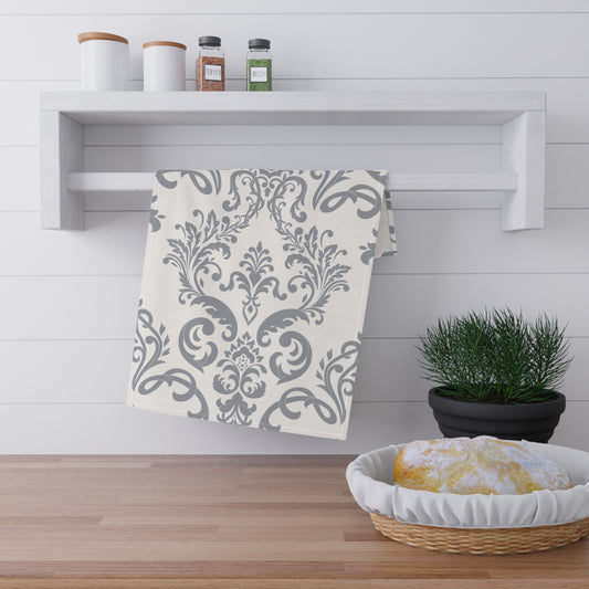 Damask Kitchen Tea Towel Pastel Dish Towel Durable Hand Towel Gift for Flower Lover Whimsical Home Decor Decorative Kitchen Cotton Twill