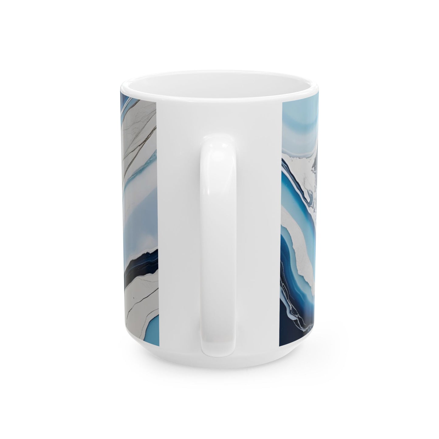 Ceramic Coffee Mug Modern Wave Design Mug Tea Cup Oceanic Swirl Design Salt Life Surfer Beachy Theme Ceramic Mug
