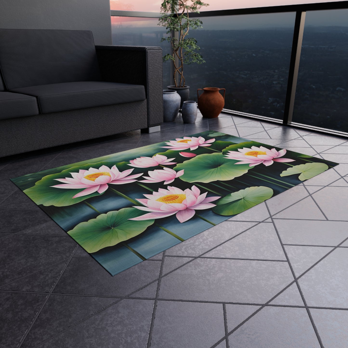 High-Quality Chenille Outdoor Rug with No-Skid Backing Cozy Outdoor Carpet Patio Decor Gazebo Rug Pool Area Decor Outdoor Kitchen Carpet