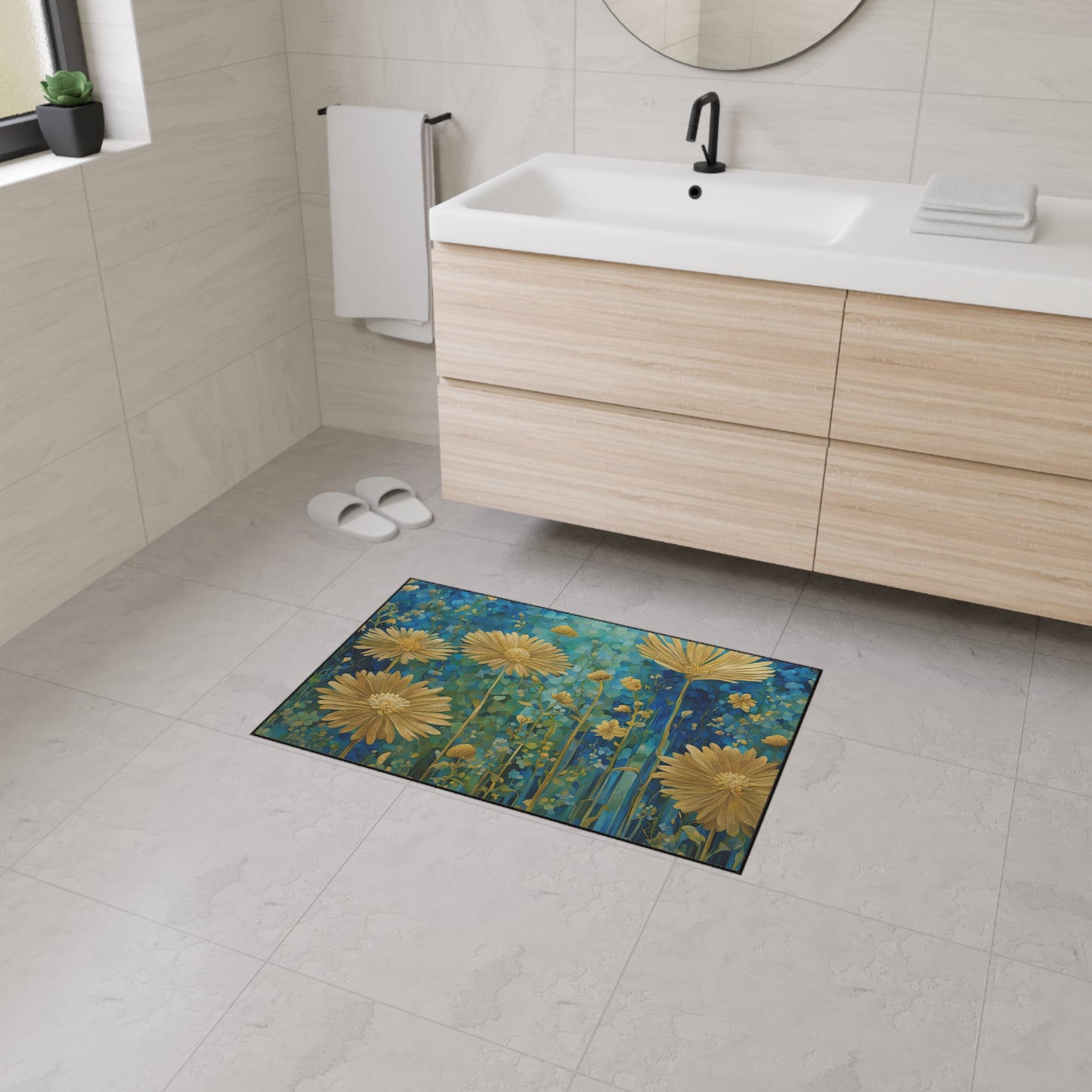 Decorative Heavy Duty Non-Slip Floor Mat Stylish Design Perfect for Entryway Kitchen Décor Garage Rug Coffee Bar Bathroom Floor Door Mat