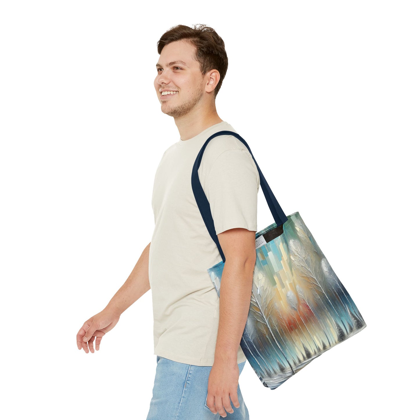 Modern Art Christmas Tote Bag Holiday Cheer Gift Glam Winter Accessory Reusable Winter Tree Shopping Bag Xmas Joy Unisex Bag for Him Her