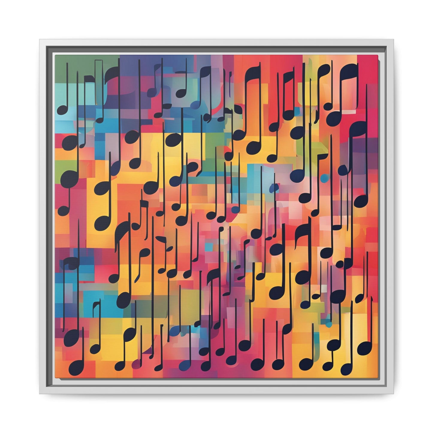 Modern Music-Themed Print Abstract Design Unique Framed Canvas Print Treble Clef Note Wall Art Music Lover Gift Decor 3 frame colors