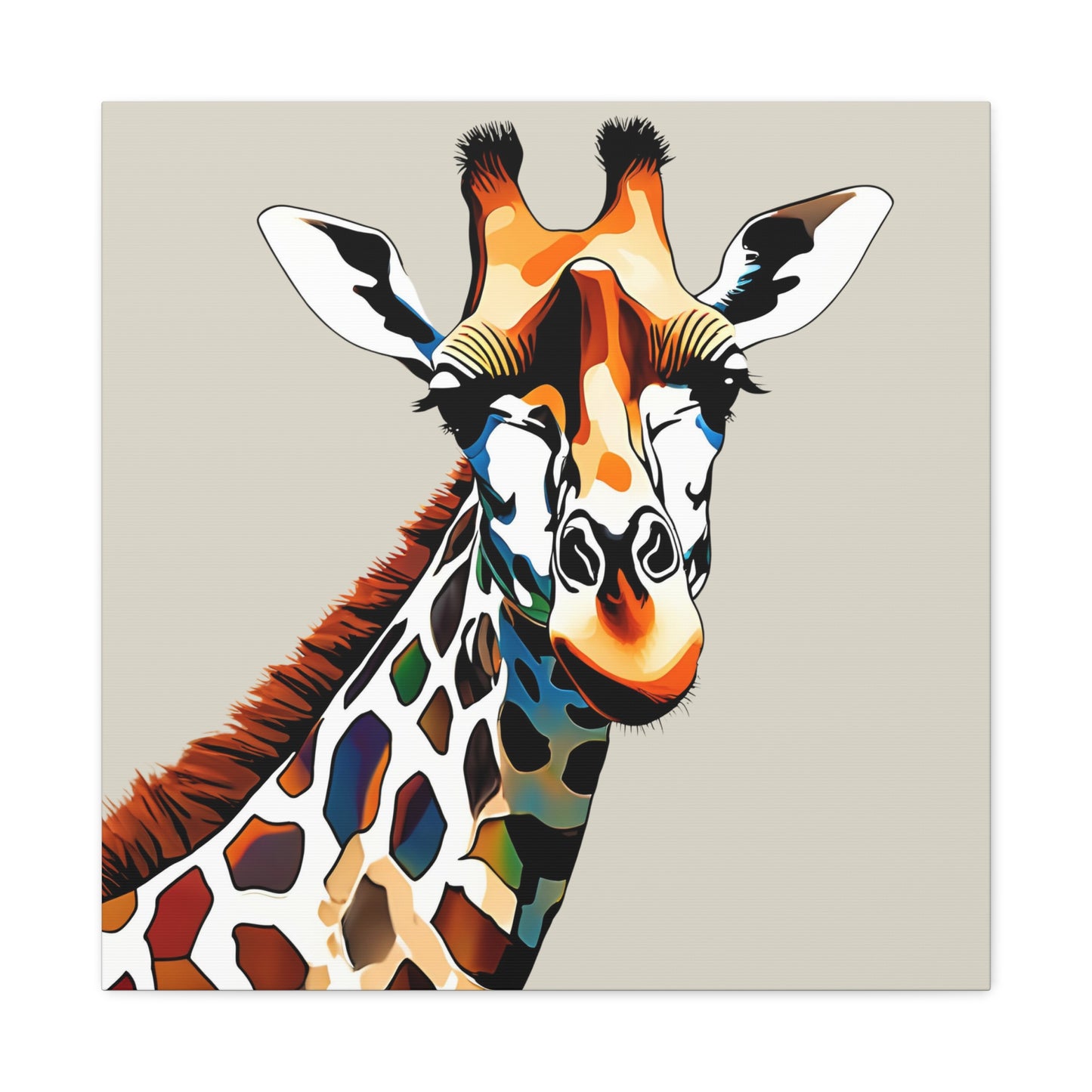 Giraffe Print Wall Art | Matte Canvas, Stretched, 1.25" | Modern Art | Animal Lover |