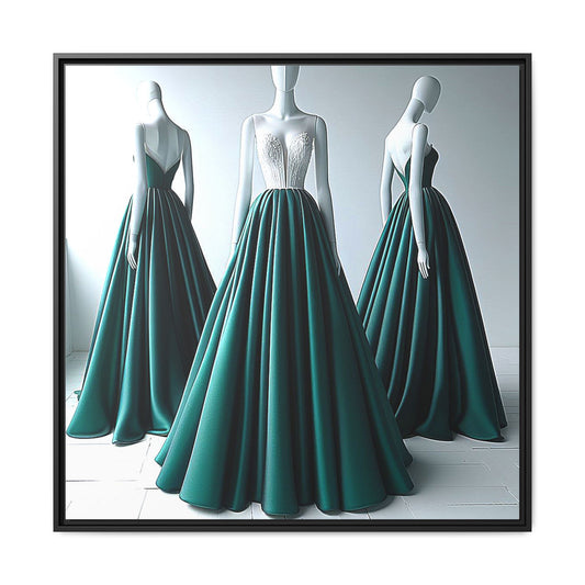 Fashion Formal Runway Dress Framed Canvas Print Wall Art Unique Fashion Designer Style Haute Couture Fashionista Gift Decor 3 Frame Colors