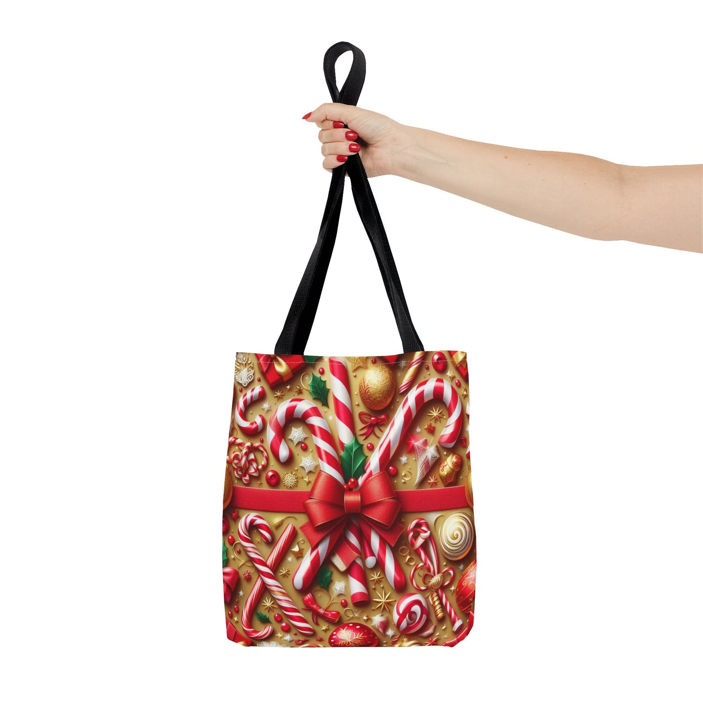 Candy Cane Christmas Tote Bag Holiday Cheer Gift Glam Winter Accessory Reusable Winter Shopping Bag Xmas Joy Gift Unisex Bag for Him Her