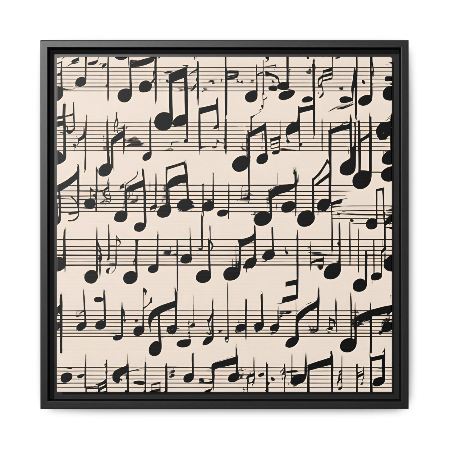 Music-Themed Print Abstract Sheet Music Design Unique Framed Canvas Print Treble Clef Note Wall Art Music Lover Gift Decor 3 frame colors