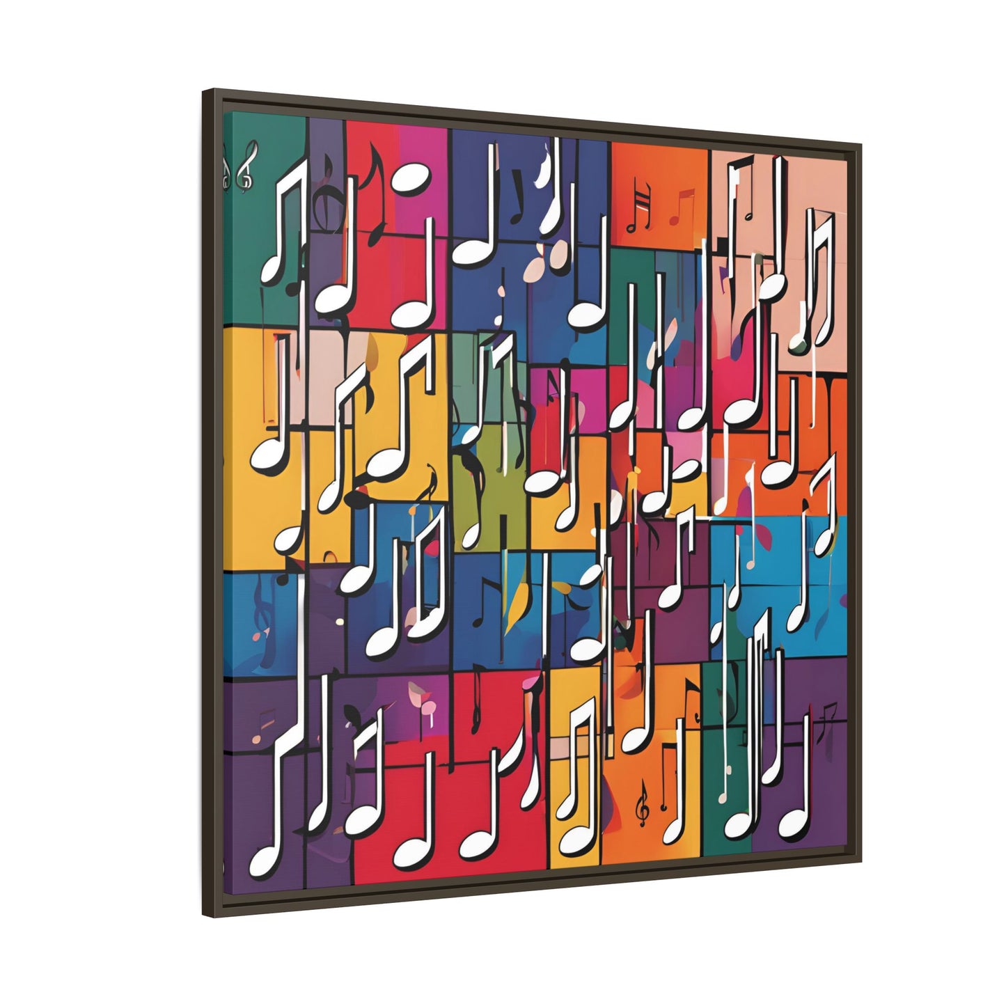 Modern Music-Themed Print Abstract Design Unique Framed Canvas Print Treble Clef Note Wall Art Music Lover Gift Decor 3 frame colors