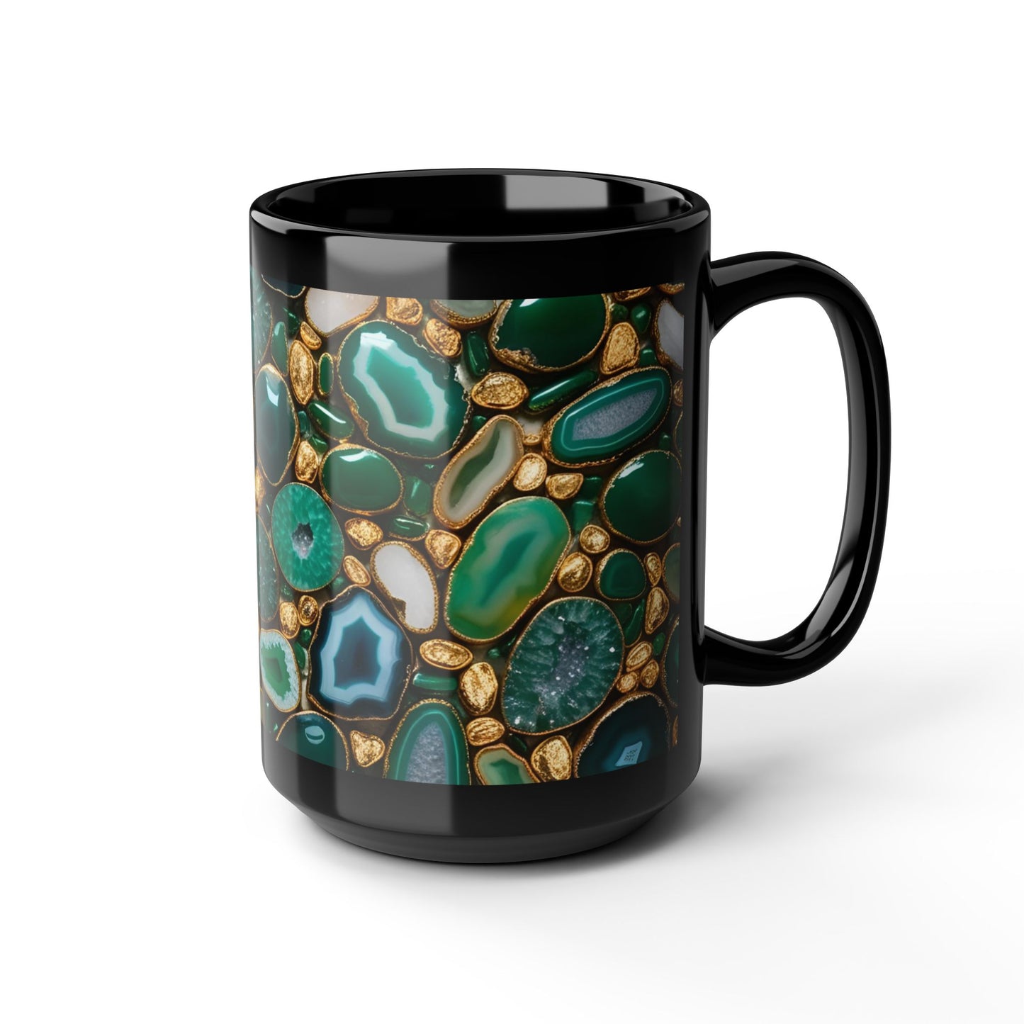 Ceramic Coffee Mug Quartz-Inspired Image Nature Rock Lover Ceramic Tea Cup Flower Garden Lover Geode Agate Look Ceramic Mug