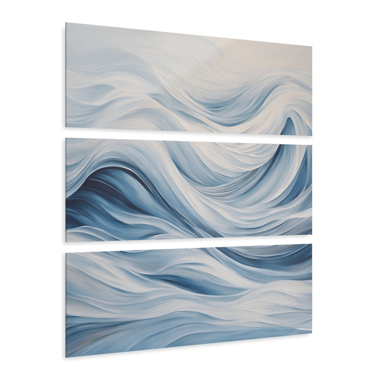 Modern Ocean Wave Design Triptych Acrylic Sea Lover Print Wall Art Unique Abstract Style Art Oceanic 3-Panel Beachy Wall Decor