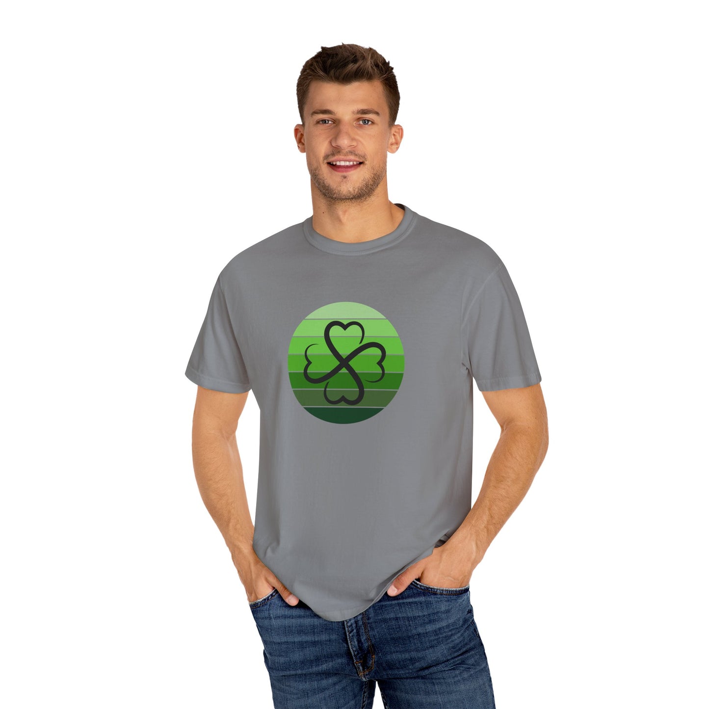St. Patrick's Day T-Shirt Unisex Comfort Colors Relaxed Fit Garment-Dyed Tee 4 Leaf Clover Shirt Irish Themed Gift