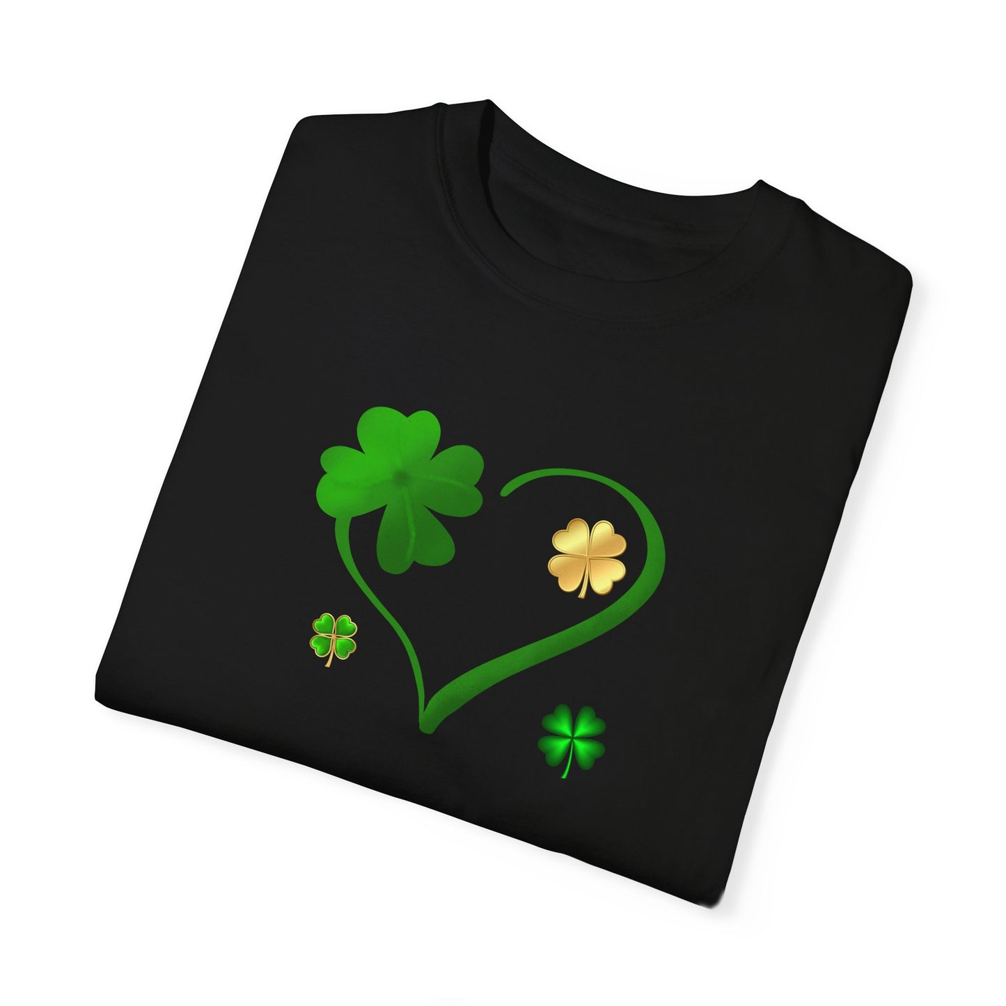 St. Patrick's Day T-Shirt Unisex Comfort Colors Relaxed Fit Garment-Dyed Tee 4 Leaf Clover Shirt Irish Themed Gift