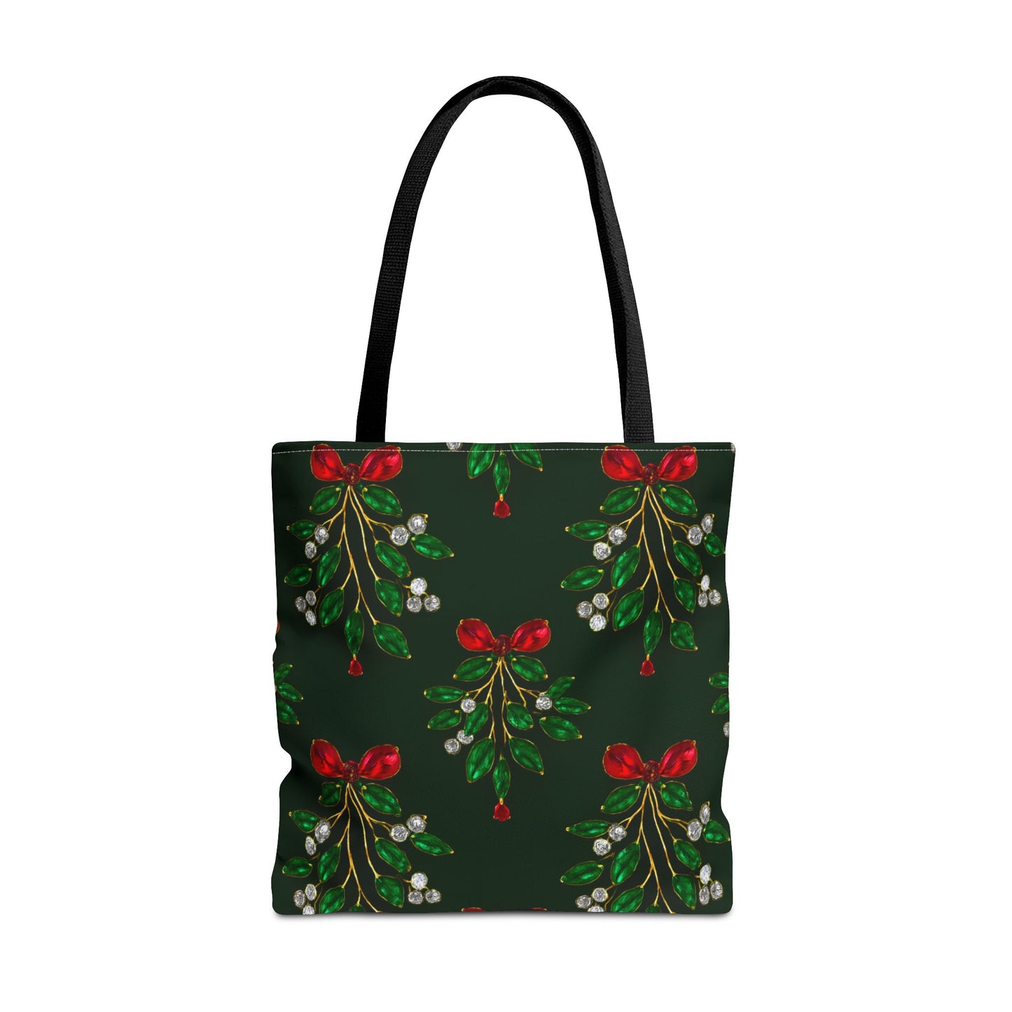 Mistletoe Christmas Tote Bag Holiday Cheer Gift Glam Winter Accessory Reusable Winter Tree Shopping Bag Xmas Joy Gift Unisex Bag for Him Her