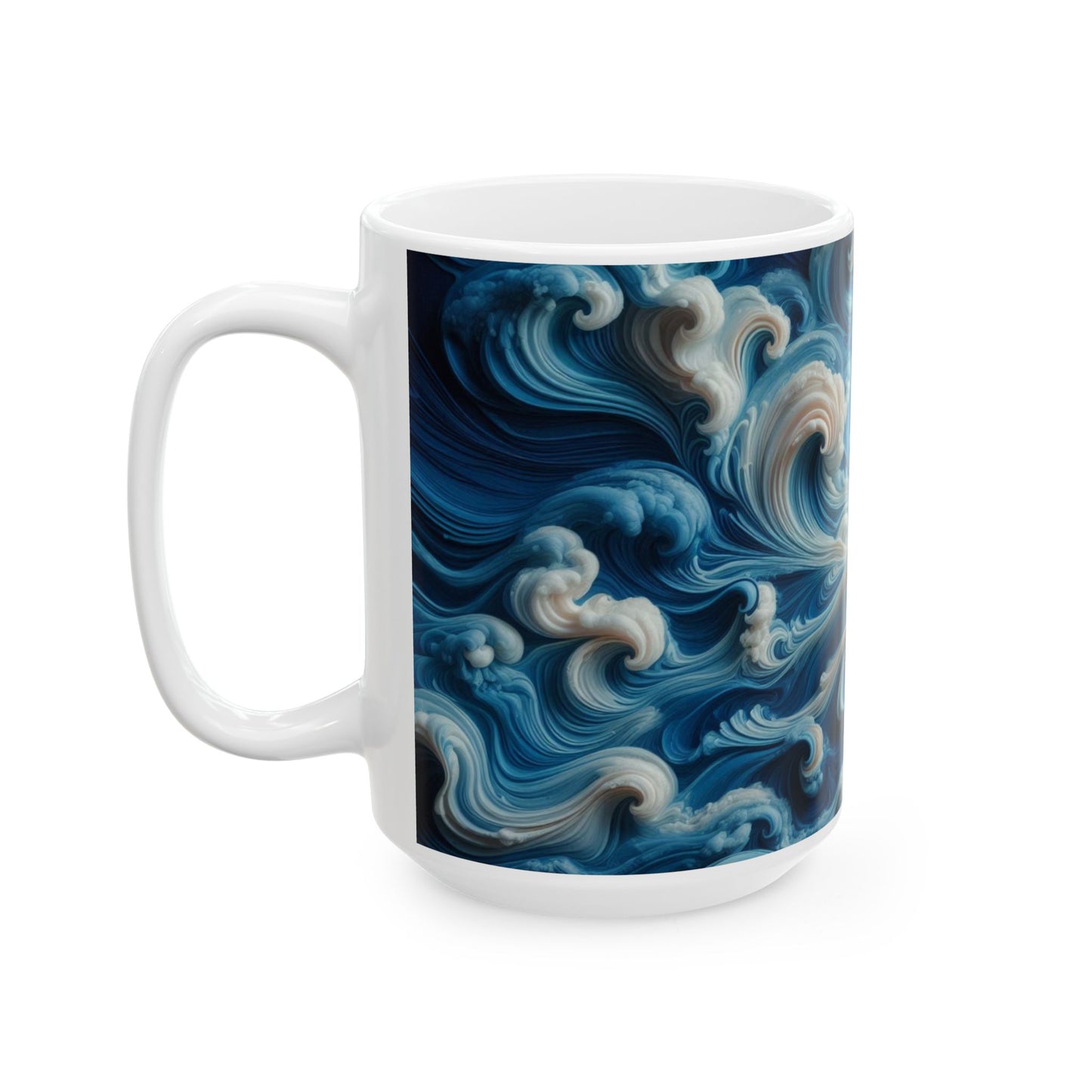 Ceramic Coffee Mug Modern Wave Design Mug Tea Cup Oceanic Swirl Design Salt Life Surfer Ceramic Mug