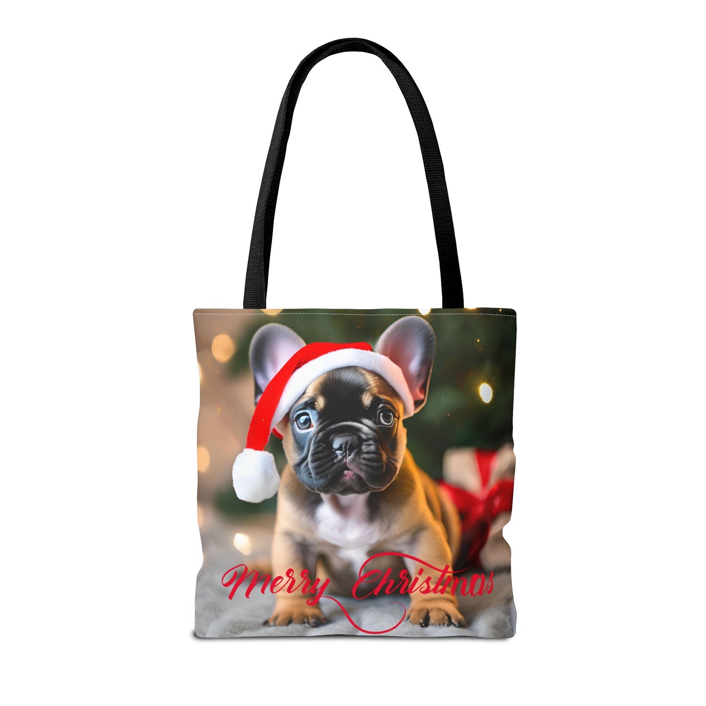 Merry Christmas Pug Tote Bag Holiday Cheer Gift Winter Accessory Reusable Winter Shopping Bag Xmas Dog Lover Gift Unisex Bag for Him Her