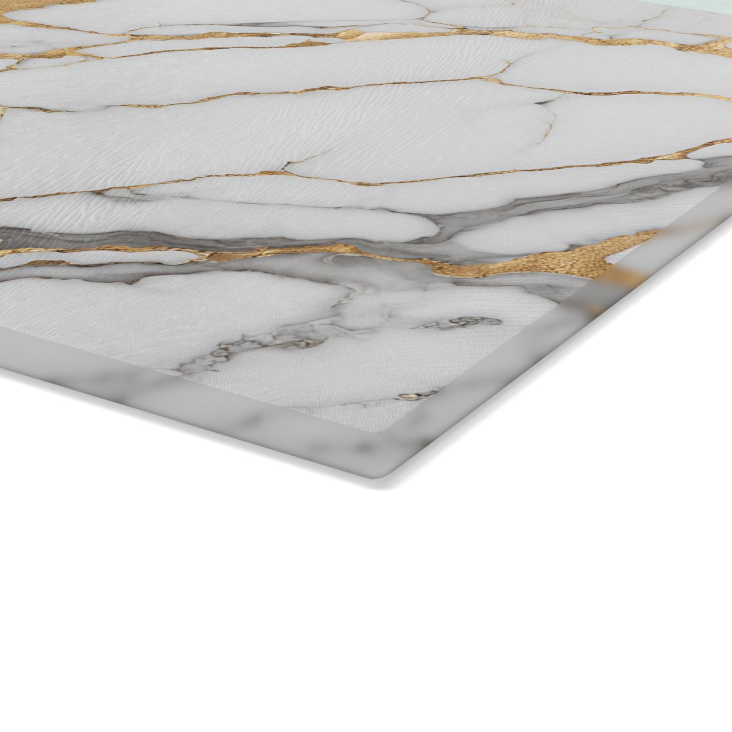 Kitchen Decor Glass Cutting Board Serving Tray with Quartz-look Design Cutting Board Gift for Home Cook Fun Marble-look Charcuterie Board