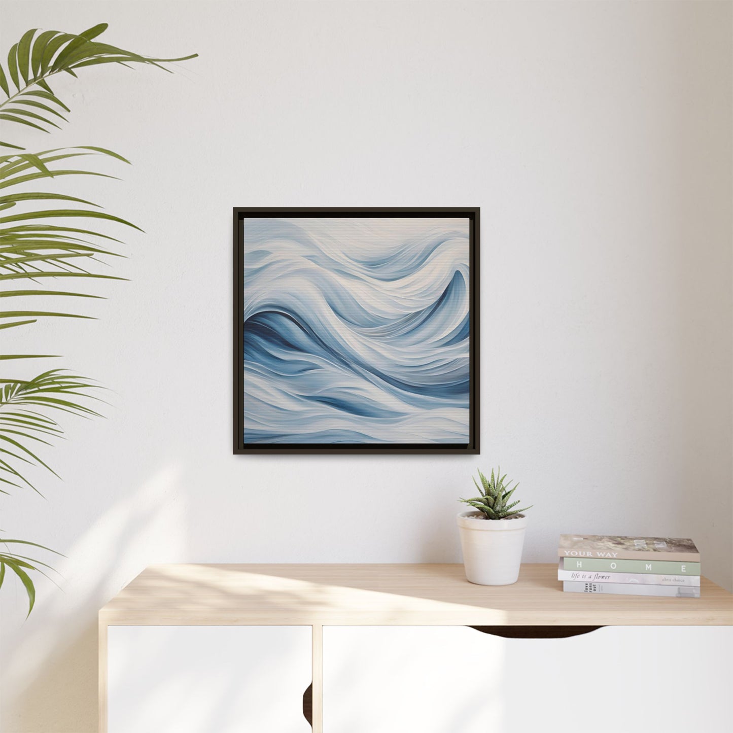Modern Abstract Wave Design Unique Framed Print Canvas Wall Art Ocean Beach Gift Nature Lover Gift Underwater Sea Lover Gift 3 frame colors