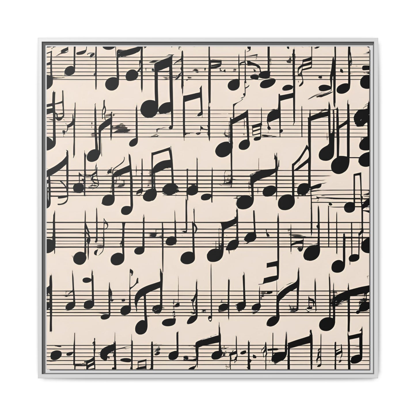 Music-Themed Print Abstract Sheet Music Design Unique Framed Canvas Print Treble Clef Note Wall Art Music Lover Gift Decor 3 frame colors