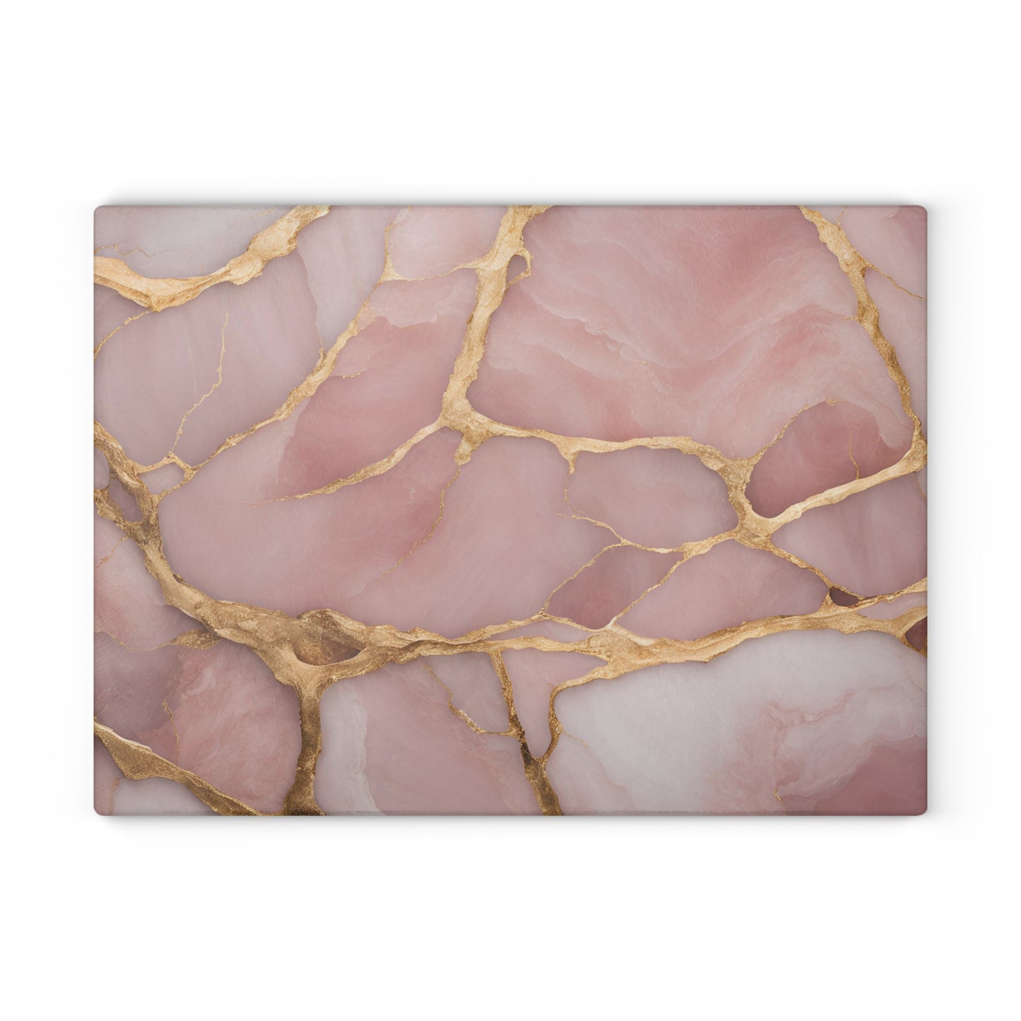 Kitchen Decor Glass Cutting Board Serving Tray with Pink Quartz-inspired Pattern Cutting Board Gift for Home Cook Charcuterie Board