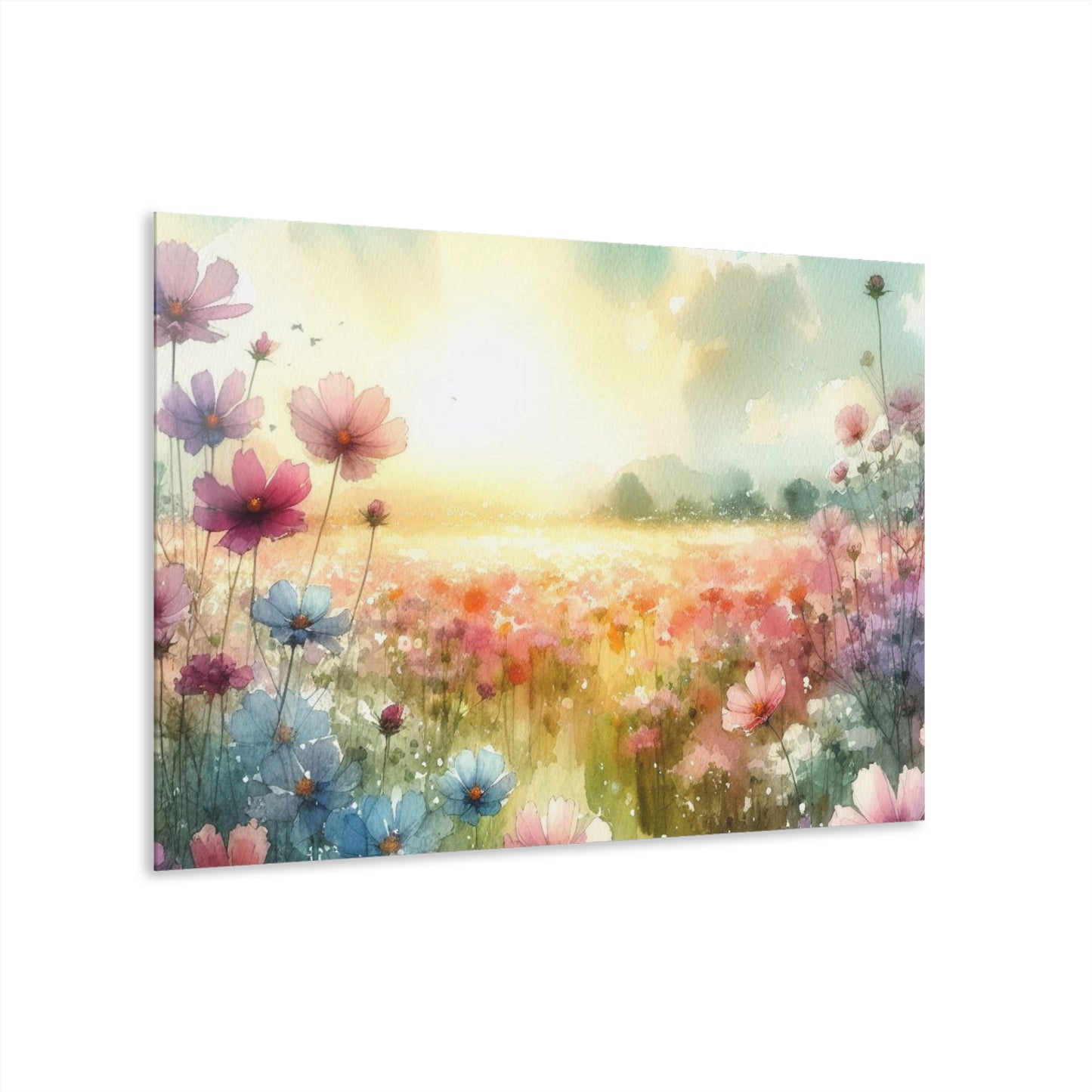 Large Floral Design Acrylic Print with Field of Flowers Nature Lover Wall Art Flower Gift Daisy Flower Artwork Modern Garden Home Decor