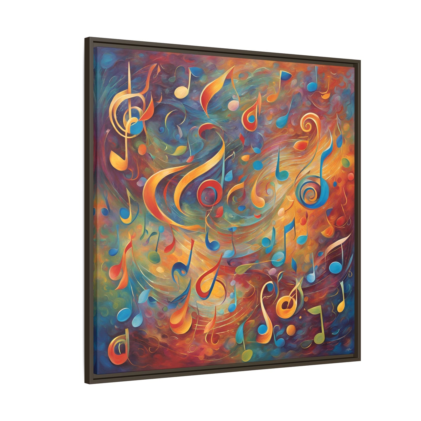 Modern Music-Themed Print Abstract Design Unique Framed Canvas Print Treble Clef Note Wall Art Music Lover Gift Decor 3 frame colors