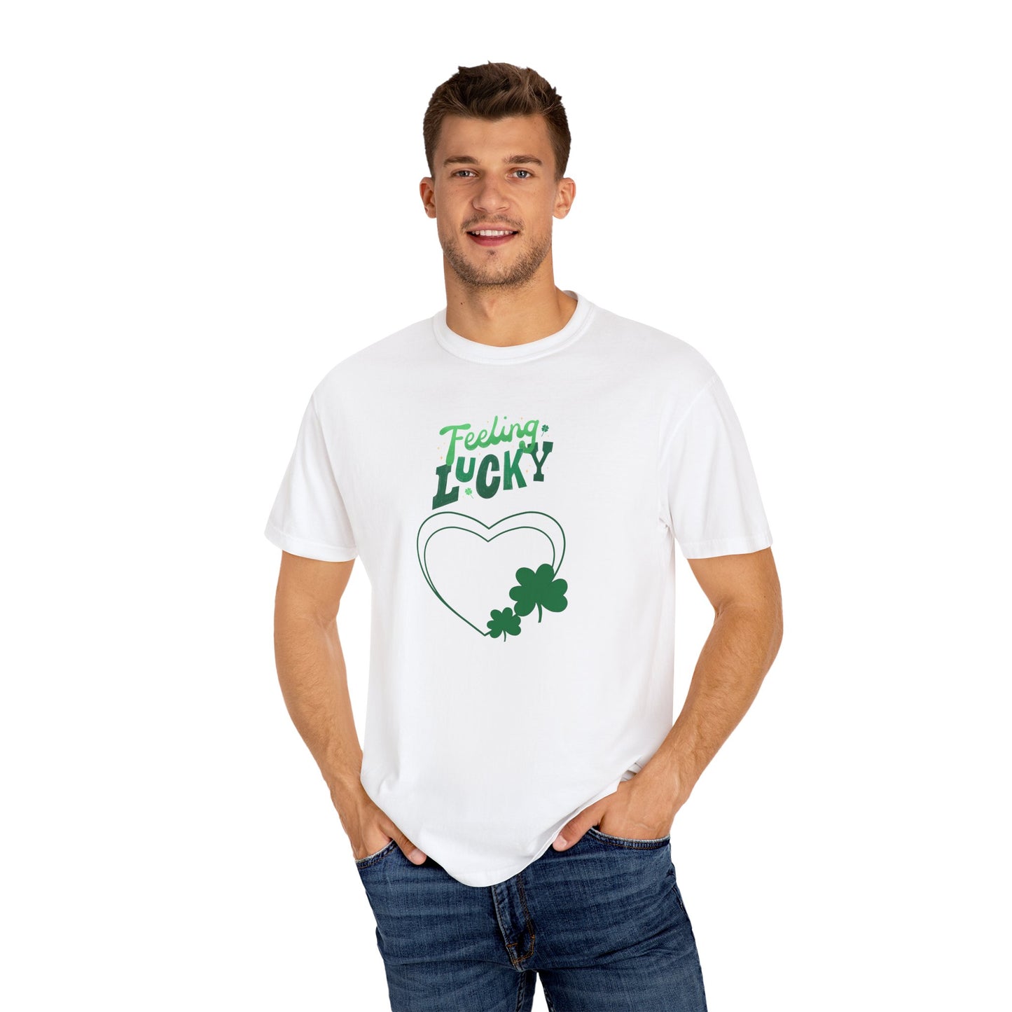 St. Patrick's Day T-Shirt Unisex Comfort Colors Relaxed Fit Garment-Dyed Tee 4 Leaf Clover Shirt Irish Themed Gift