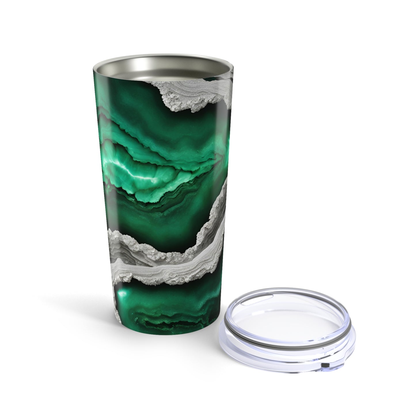 Green Amethyst Crystal Geode Design 20 oz Tumbler Nature Lover Gift Geology Rock Lover Insulated Stainless Hot or Cold Tumbler