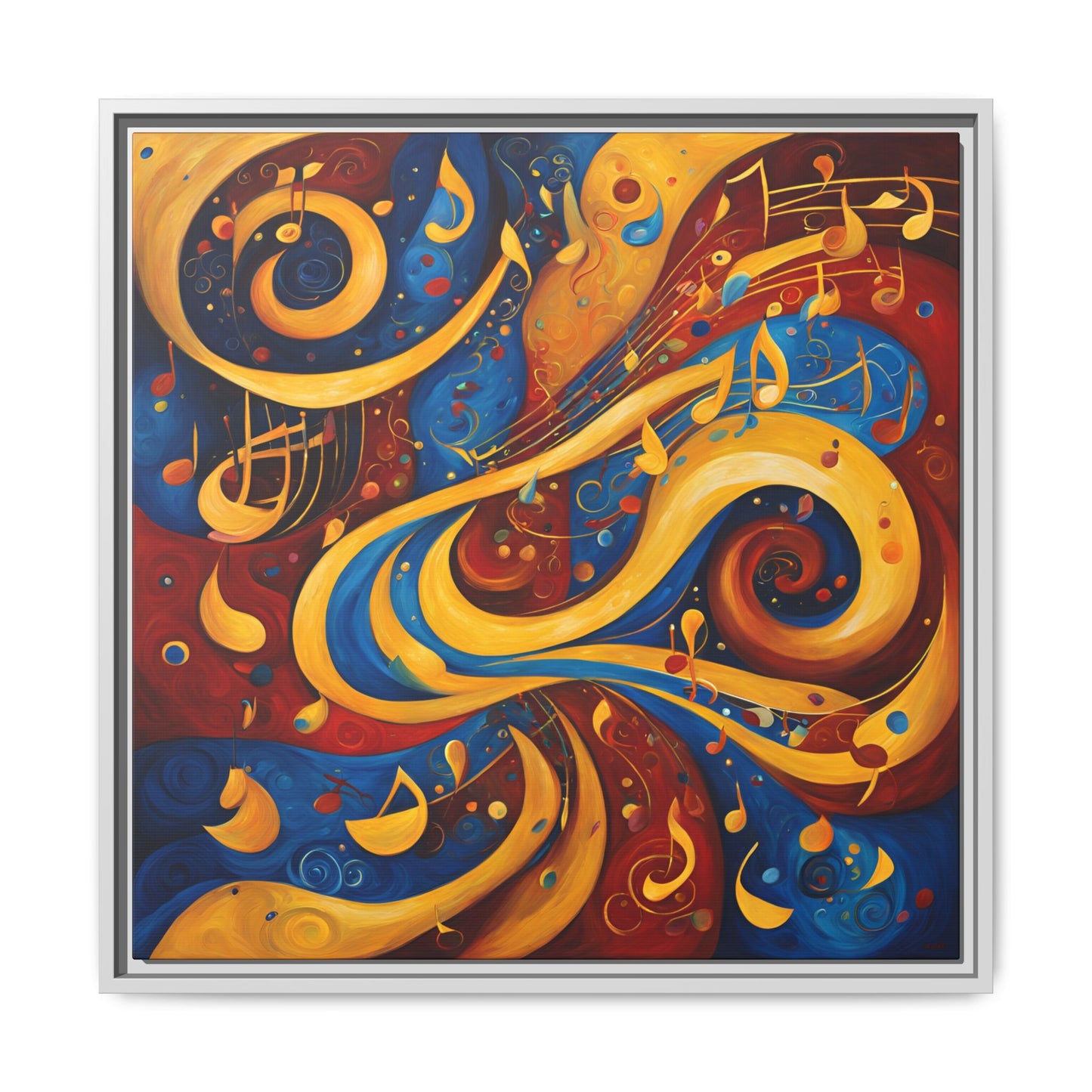 Modern Music-Themed Print Abstract Design Unique Framed Canvas Print Treble Clef Note Wall Art Music Lover Gift Decor 3 frame colors