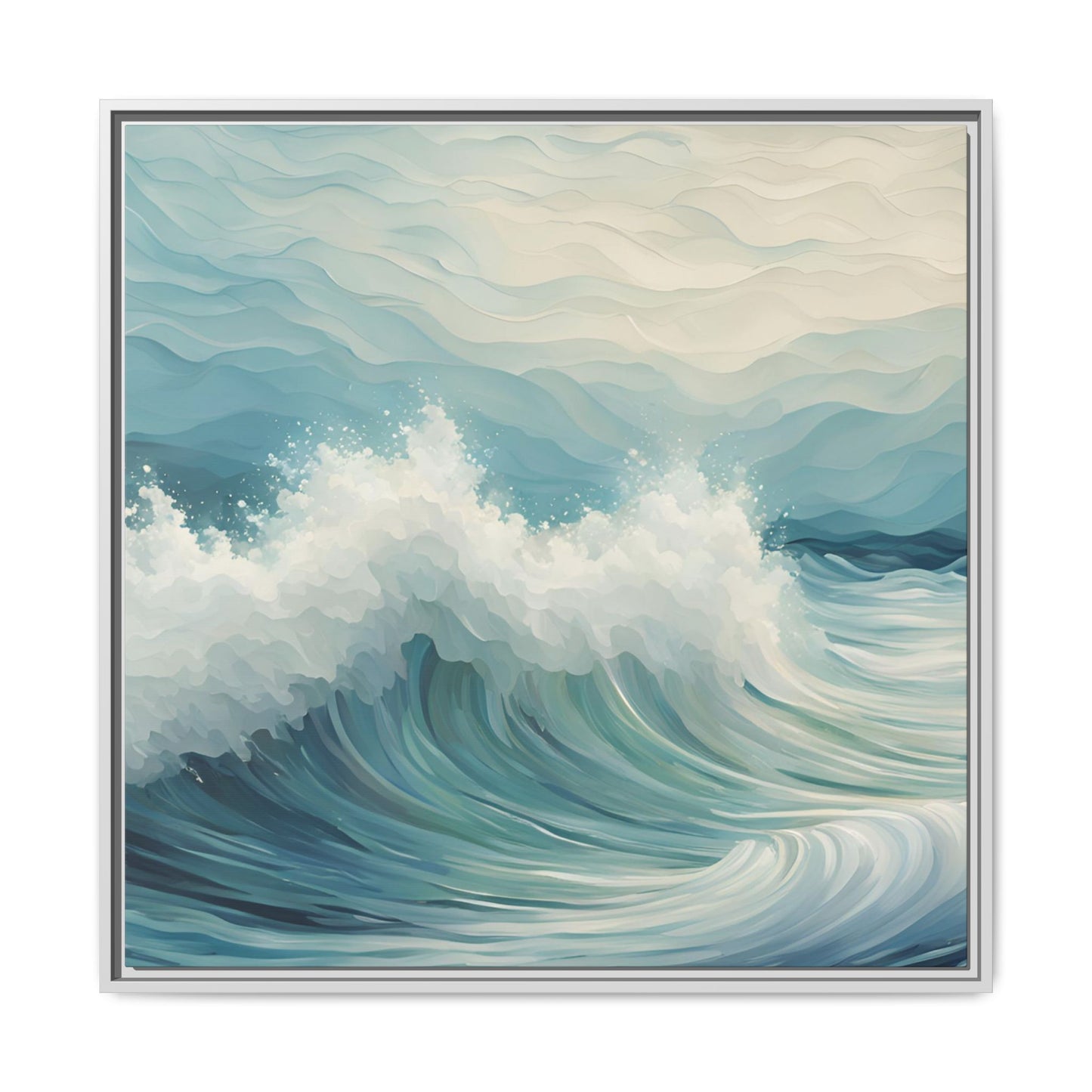 Modern Abstract Wave Design Unique Framed Canvas Wall Art Ocean Beach Gift Nature Lover Gift Underwater Sea Lover Gift 3 frame colors