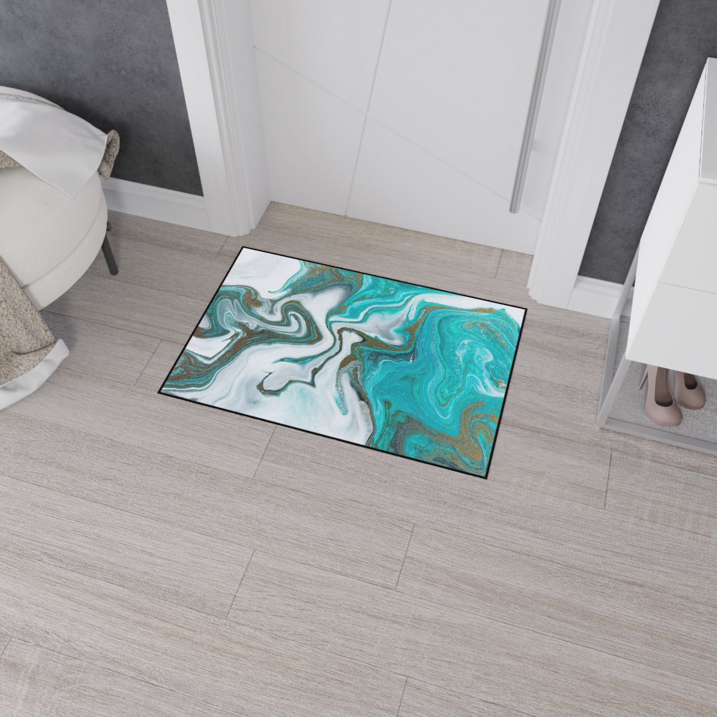 Decorative Heavy Duty Non-Slip Floor Mat Stylish Design Perfect for Entryway Kitchen Décor Marble Agate Resin Pattern Rug Bathroom Mat