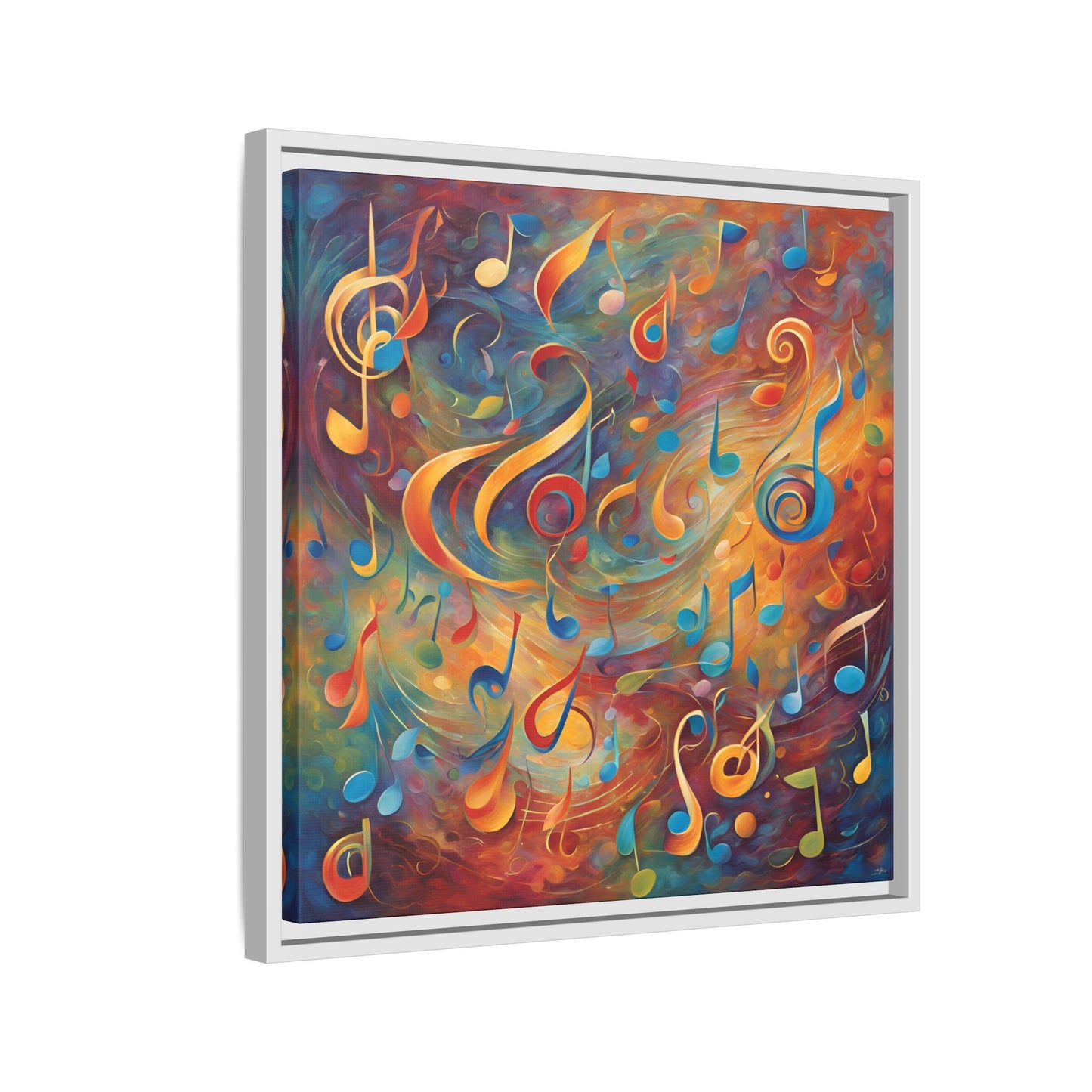 Modern Music-Themed Print Abstract Design Unique Framed Canvas Print Treble Clef Note Wall Art Music Lover Gift Decor 3 frame colors