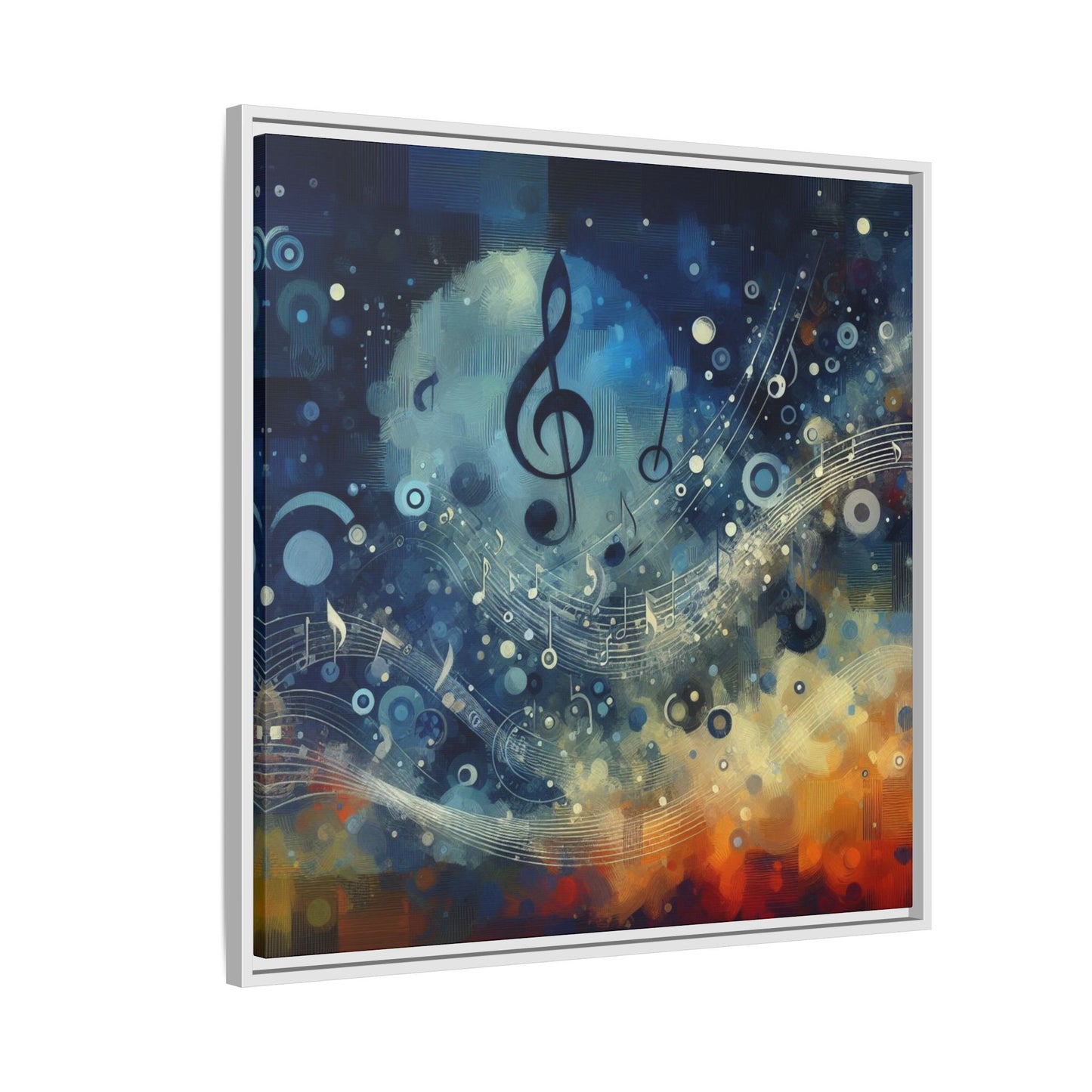 Modern Music-Themed Print Abstract Design Unique Framed Canvas Print Treble Clef Note Wall Art Music Lover Gift Decor 3 frame colors