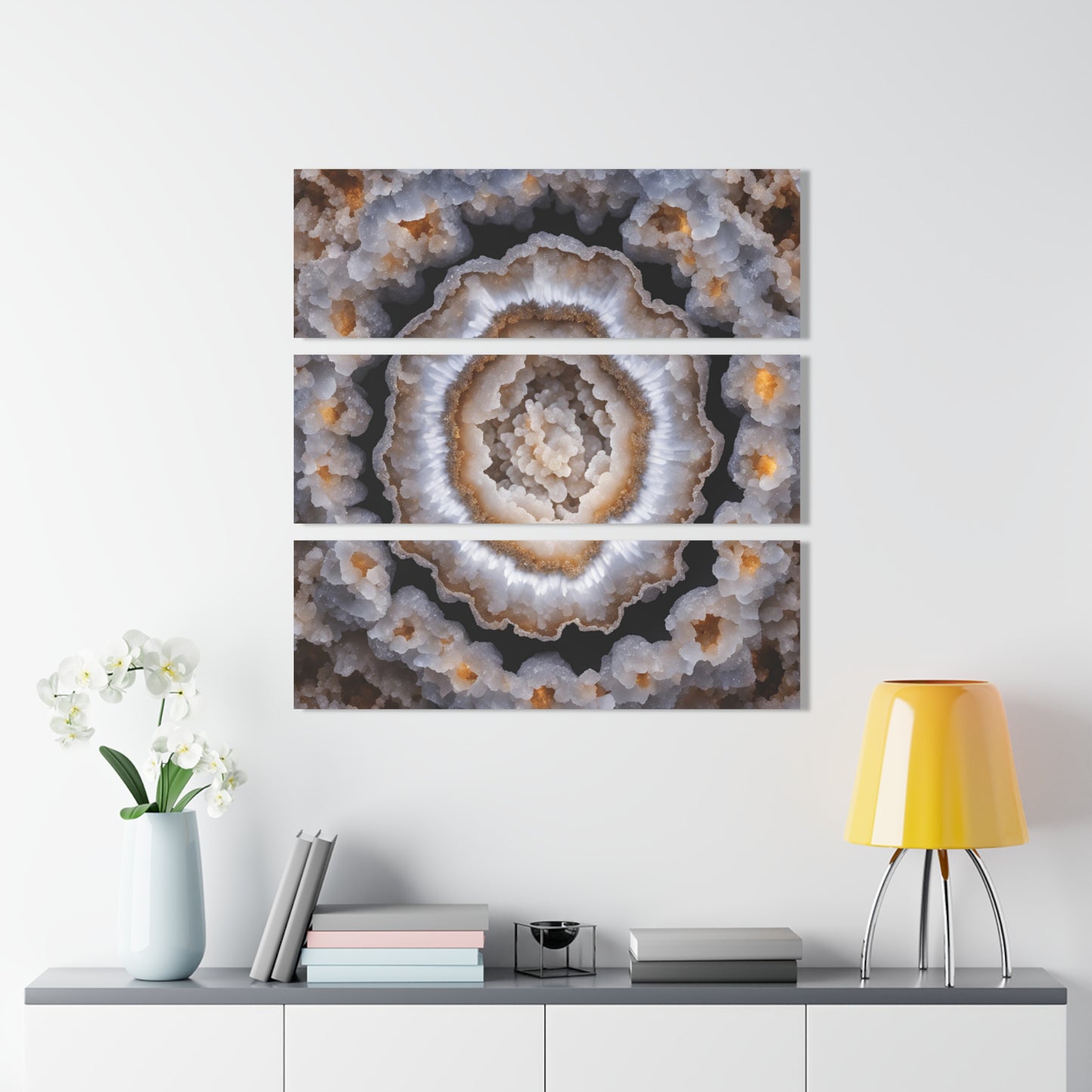 Stunning Geode Design Triptych Acrylic Print Wall Art Nature Lover Gift Geology Rock Lover Gift Agate Design