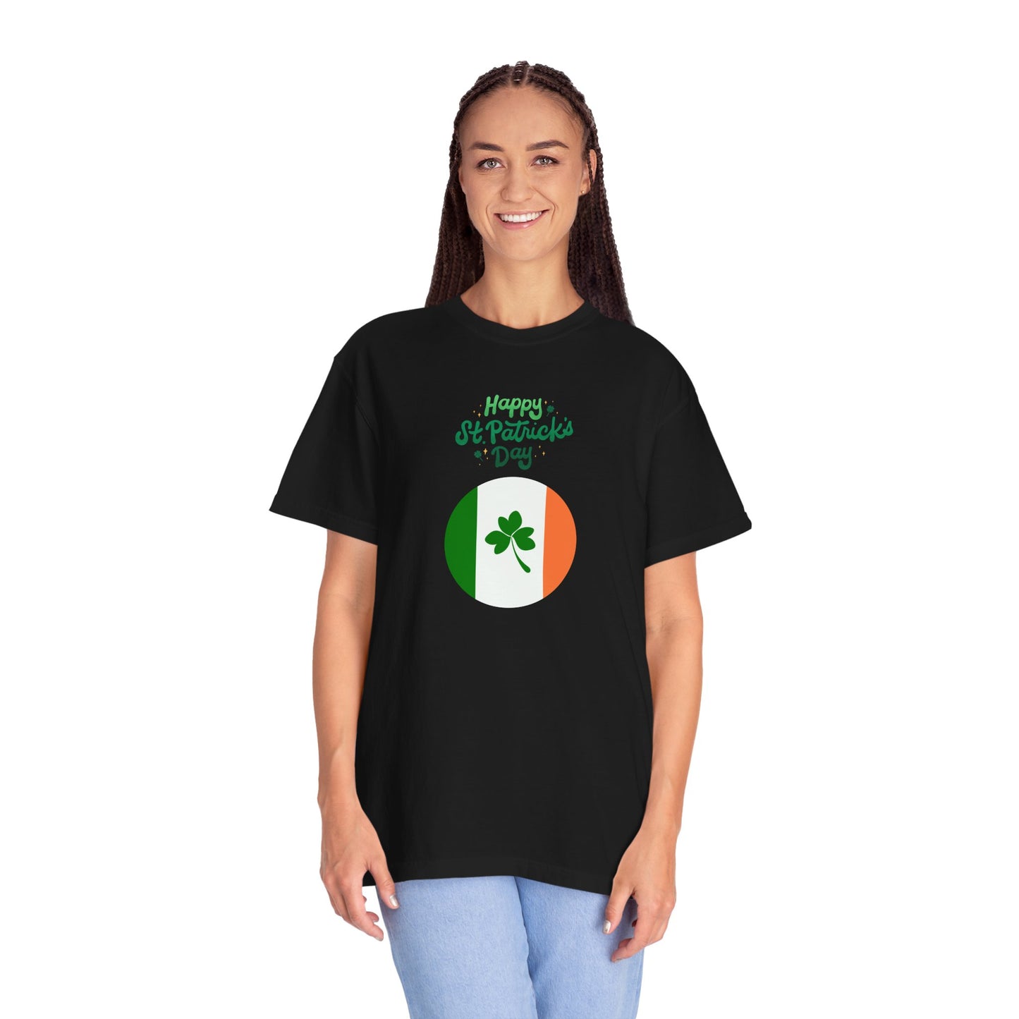 St. Patrick's Day T-Shirt Unisex Comfort Colors Relaxed Fit Garment-Dyed Tee 4 Leaf Clover Shirt Irish Themed Gift