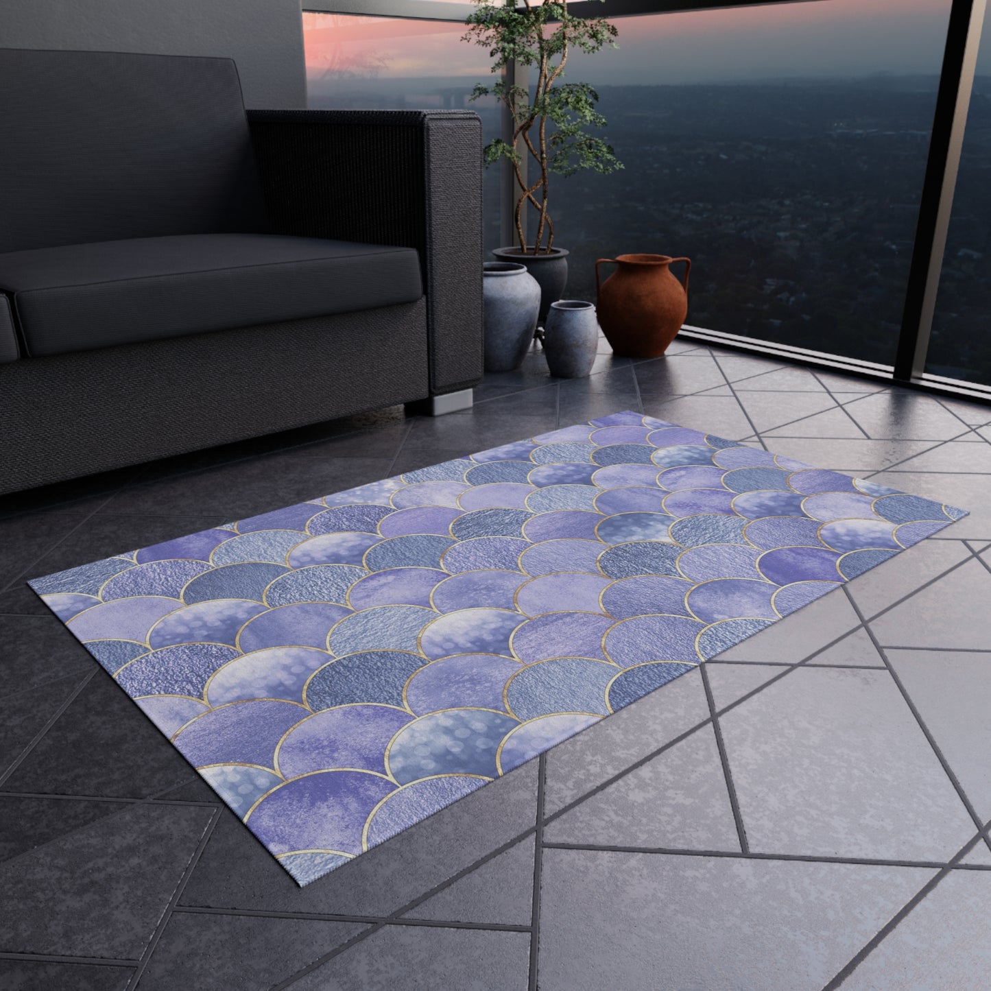 Chenille Outdoor Rug with No-Skid Backing Cozy Outdoor Carpet Patio Decor Gazebo Beachy Rug Pool Area Decor Outdoor Kitchen Carpet