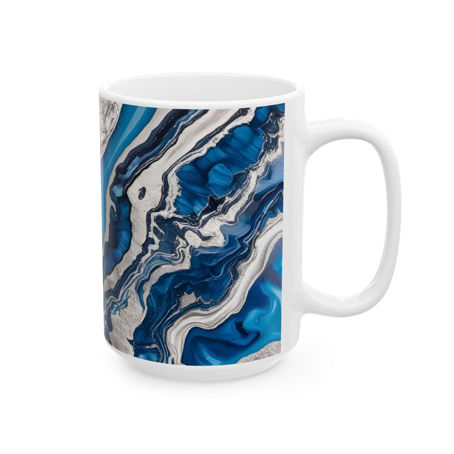 Ceramic Coffee Mug Modern Wave Design Mug Tea Cup Oceanic Swirl Design Salt Life Surfer Beachy Theme Ceramic Mug