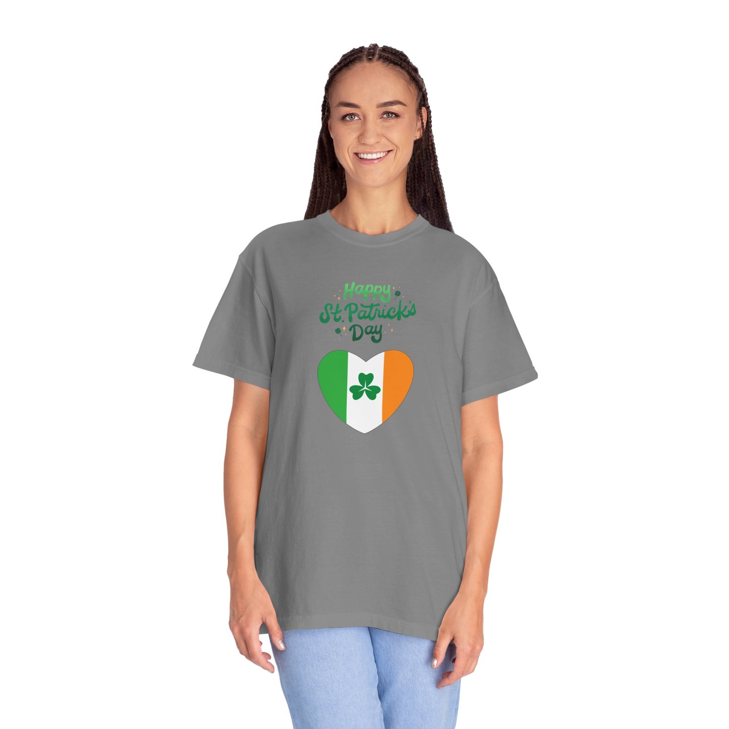 St. Patrick's Day T-Shirt Unisex Comfort Colors Relaxed Fit Garment-Dyed Tee 4 Leaf Clover Shirt Irish Themed Gift
