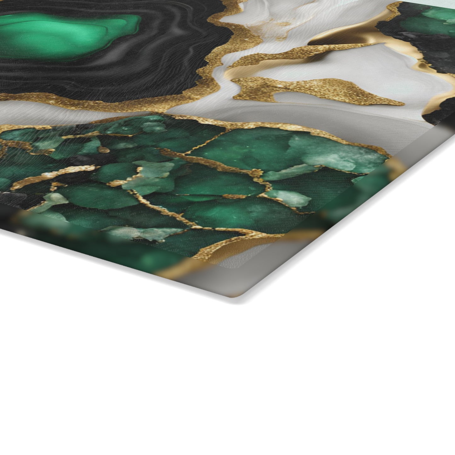 Kitchen Decor Glass Geode-Themed Image Unique Rock Lover Cutting Board Serving Tray Home Cook Gift Colorful Glass Charcuterie Board