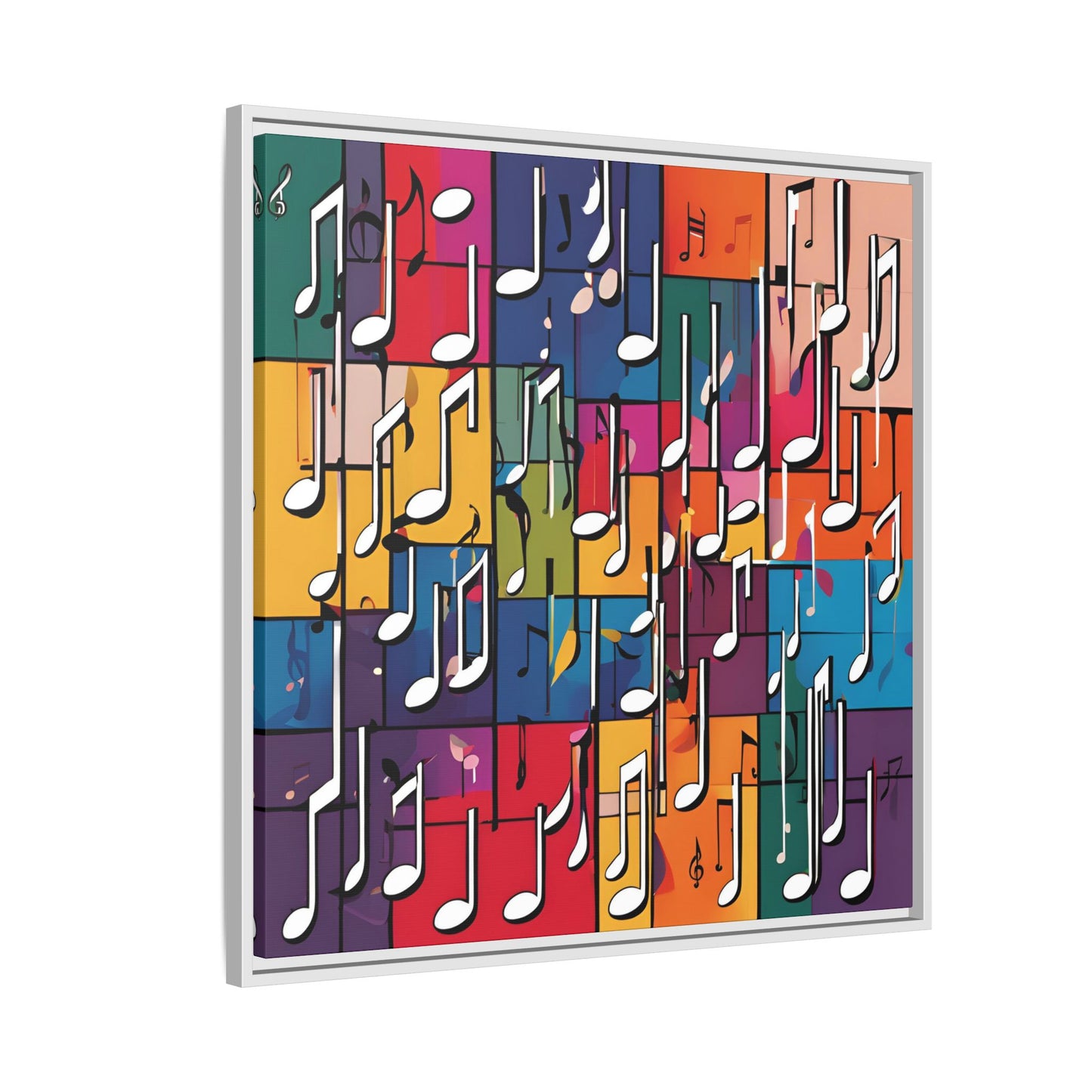 Modern Music-Themed Print Abstract Design Unique Framed Canvas Print Treble Clef Note Wall Art Music Lover Gift Decor 3 frame colors