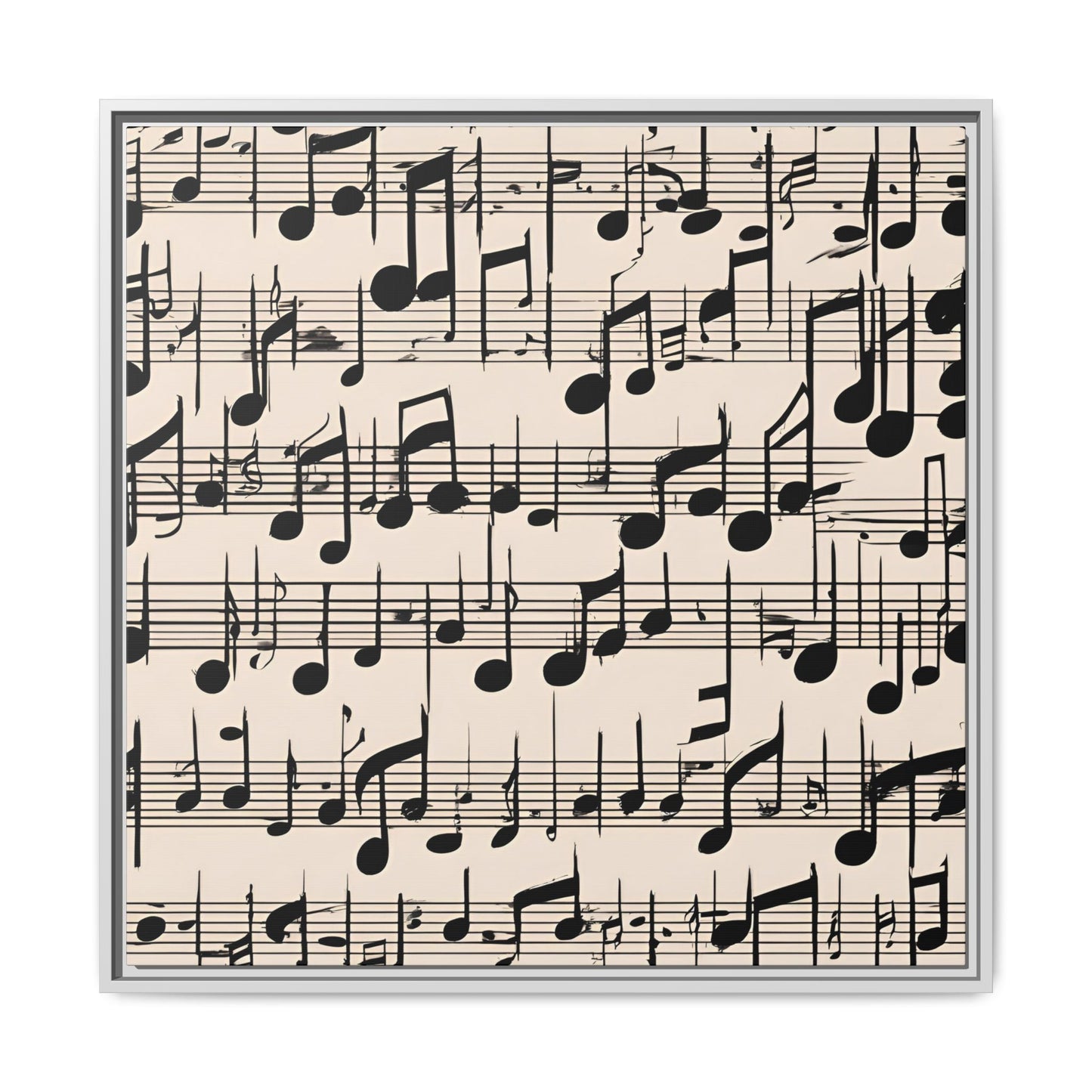 Music-Themed Print Abstract Sheet Music Design Unique Framed Canvas Print Treble Clef Note Wall Art Music Lover Gift Decor 3 frame colors