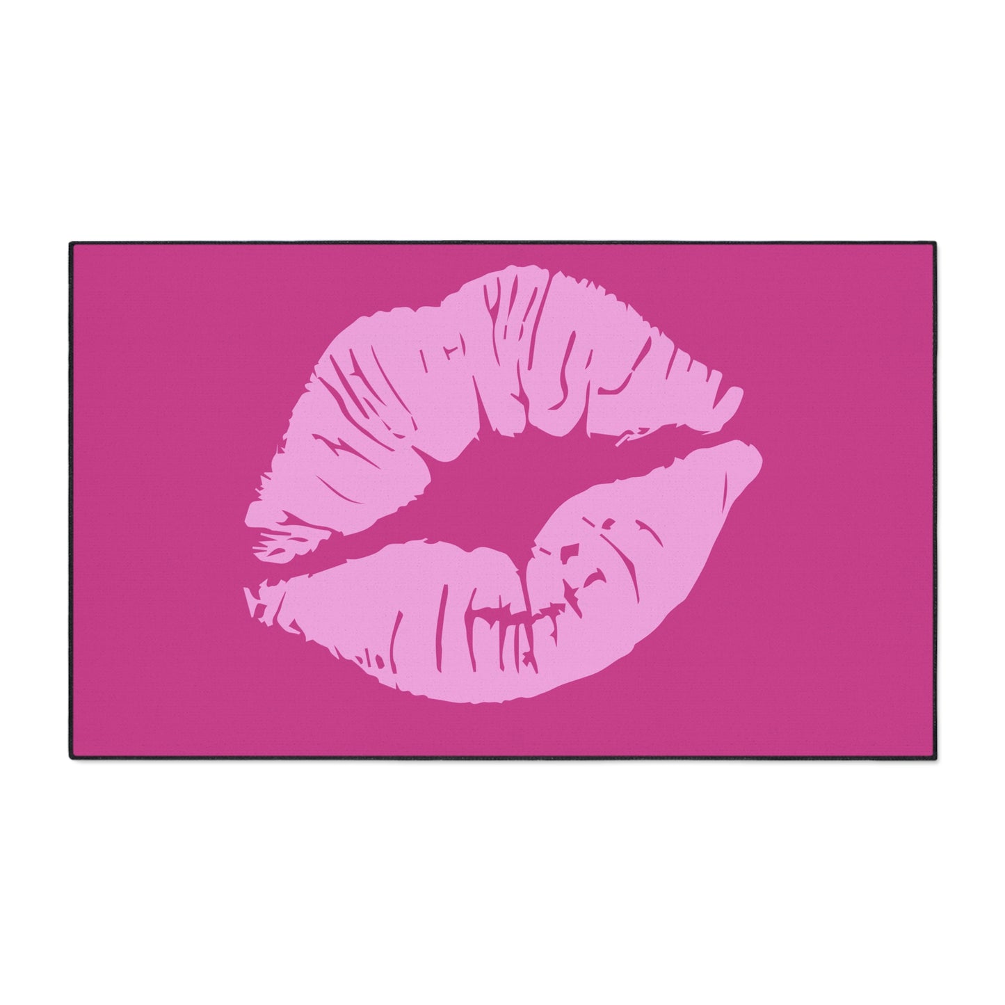 Decorative Heavy Duty Non-Slip Floor Mat Stylish Design Perfect for Entryway Kitchen Décor Pink Kissy Lips Design Rug Lipstick Bathroom Mat