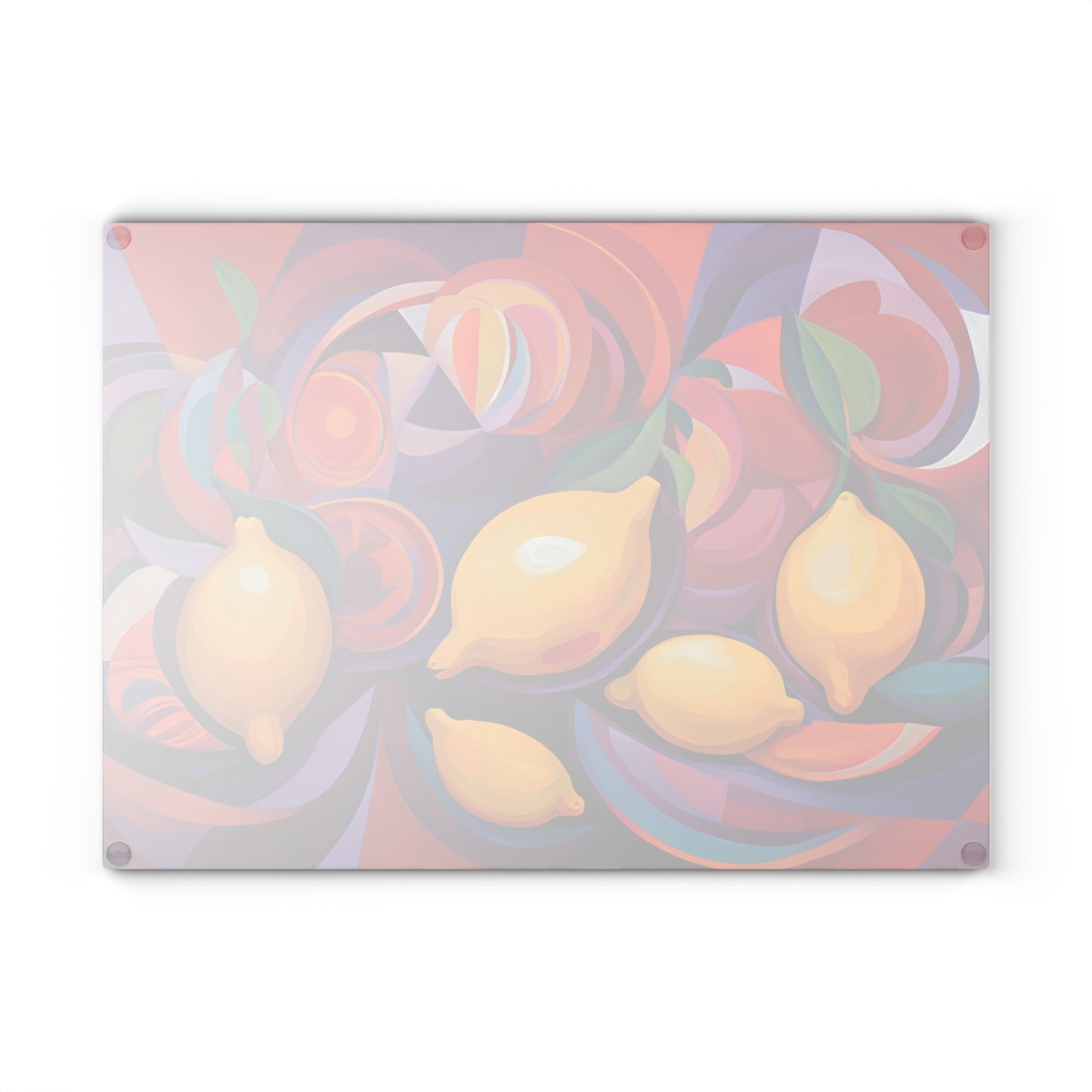 Kitchen Decor Glass Cutting Board Serving Tray with Modern Lemons Image Pattern Cutting Board Gift for Home Cook Charcuterie Board