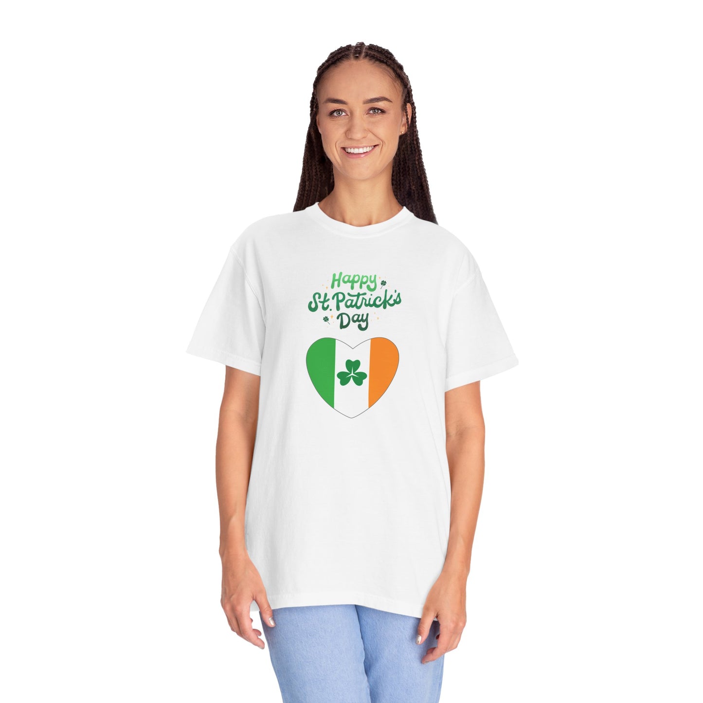 St. Patrick's Day T-Shirt Unisex Comfort Colors Relaxed Fit Garment-Dyed Tee 4 Leaf Clover Shirt Irish Themed Gift