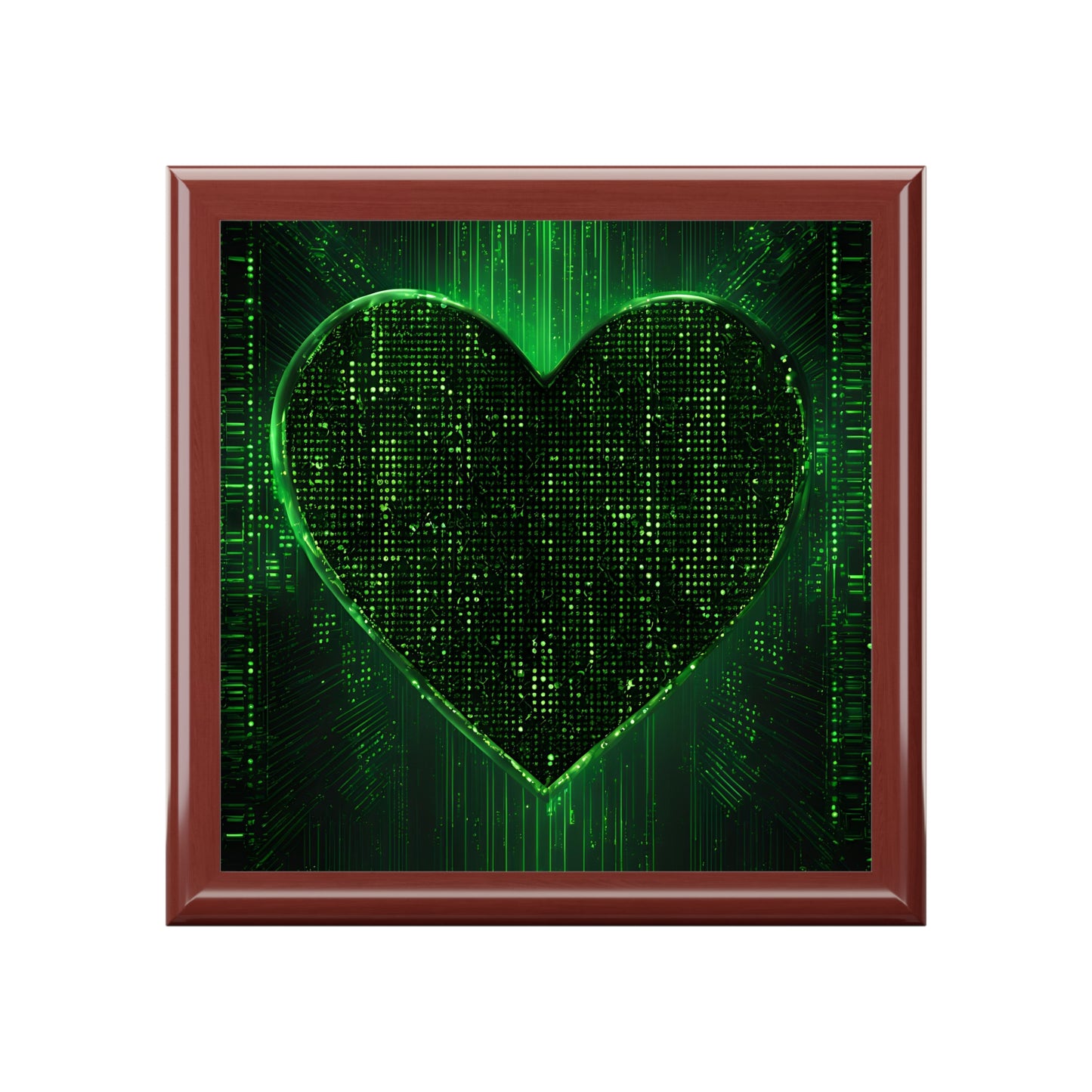 Unique Computer Matrix Art Print Design Jewelry Box Trinket Box Bedroom Dresser Decor Vanity Gift Box - 3 colors to choose from
