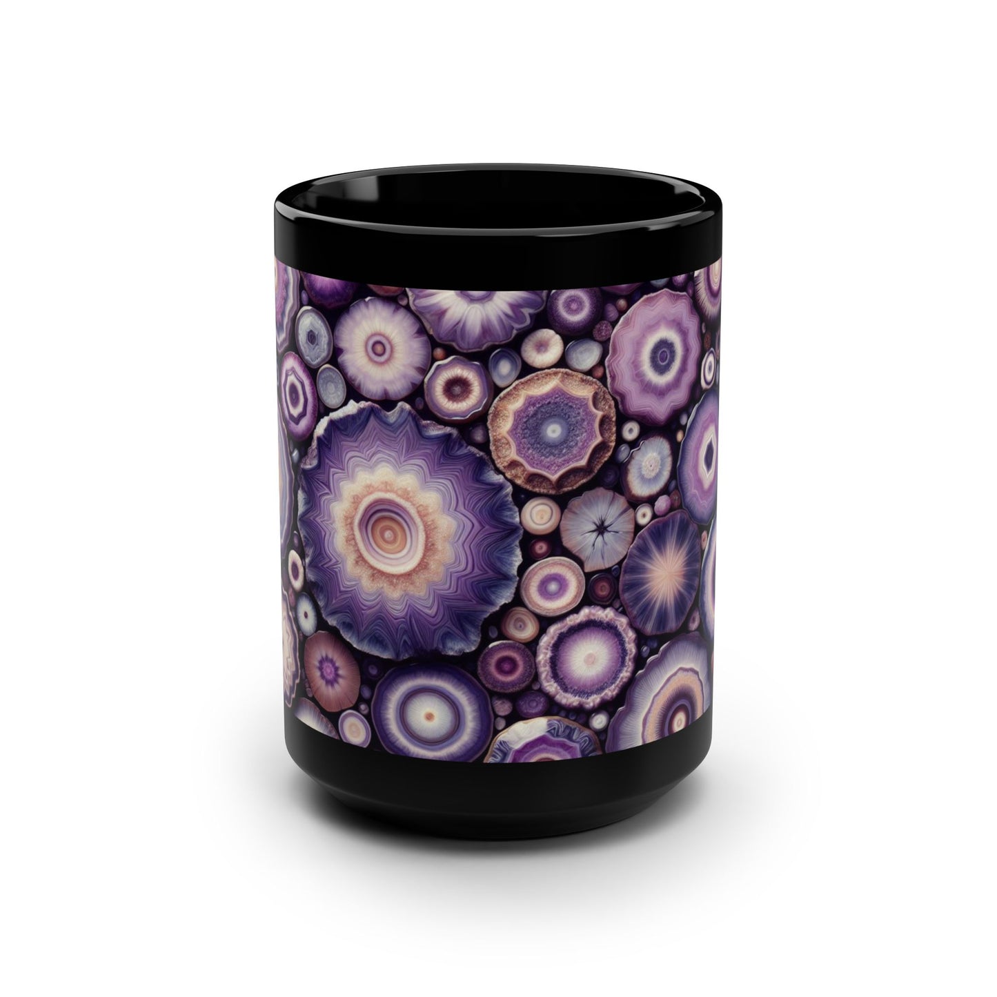Ceramic Coffee Mug Purple Amethyst Quartz-Inspired Image Nature Rock Lover Ceramic Tea Cup Geode Inspired Agate Look Ceramic Mug