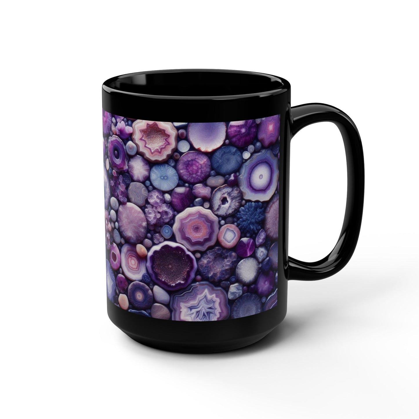 Ceramic Coffee Mug Purple Amethyst Quartz-Inspired Image Nature Rock Lover Ceramic Tea Cup Geode Inspired Agate Look Ceramic Mug
