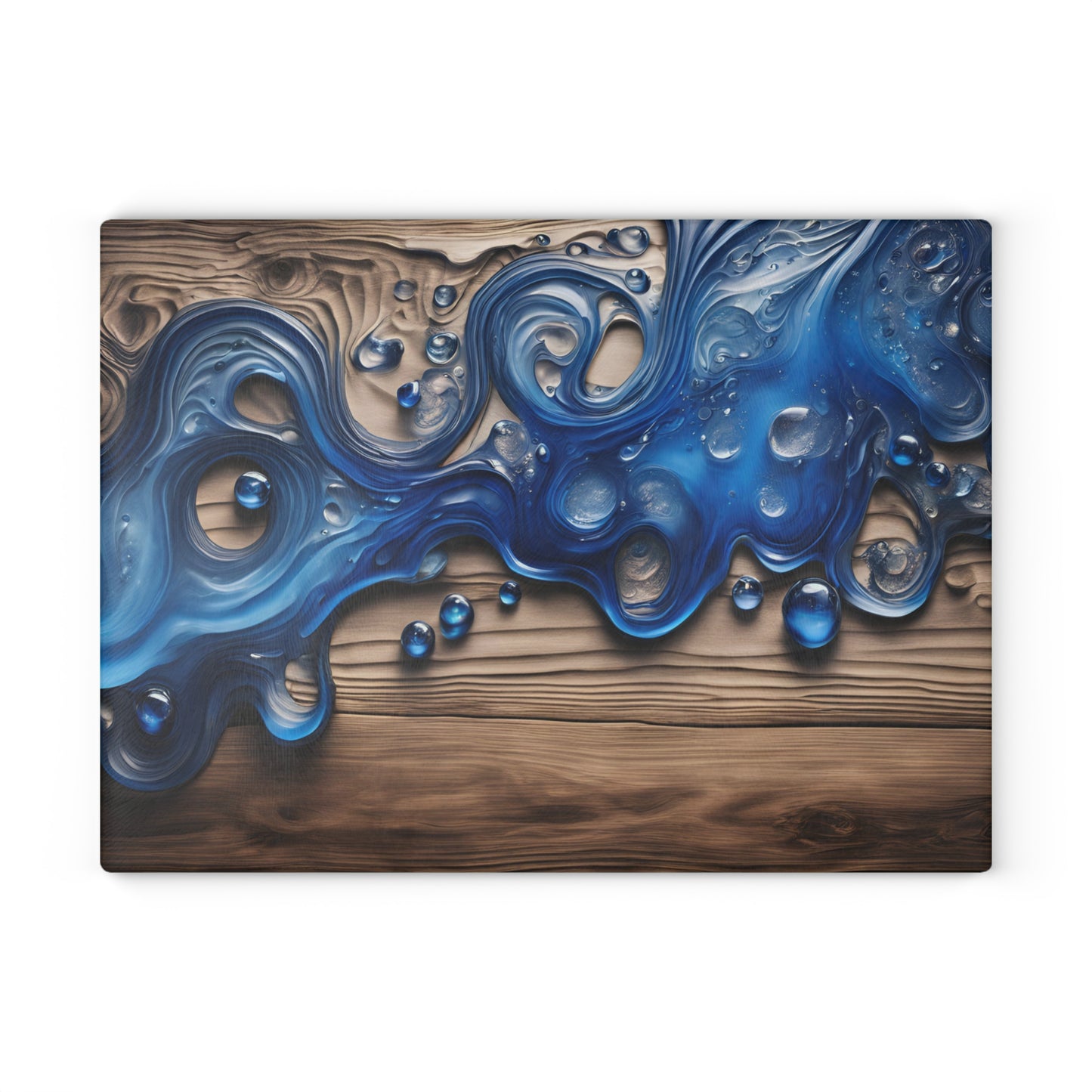 Beachy Kitchen Decor Glass Cutting Board Serving Tray with Wave Design Cutting Board Gift for Home Cook Fun Charcuterie Board