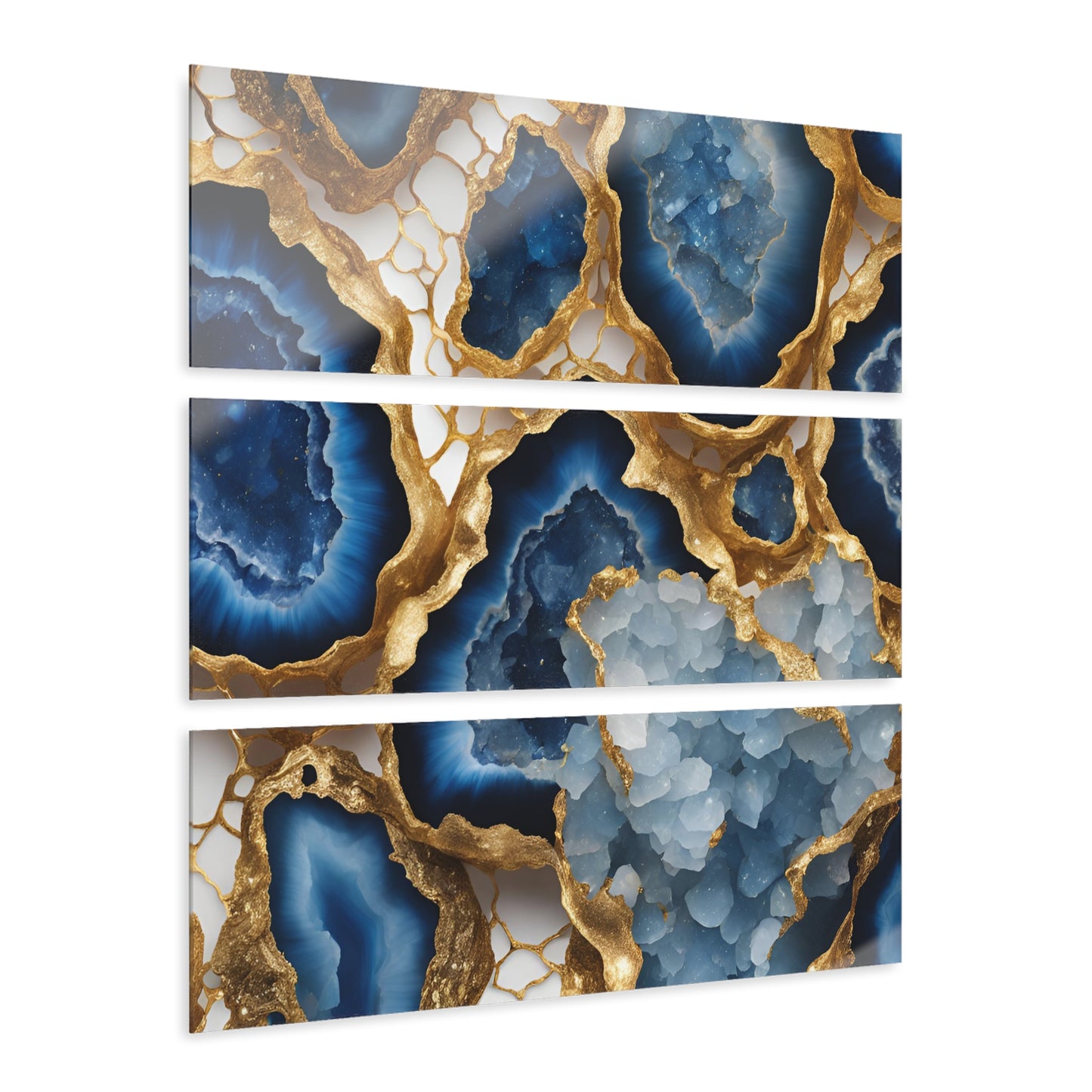 Stunning Geode Design Triptych Acrylic Print Wall Art Nature Lover Gift Geology Rock Lover Gift