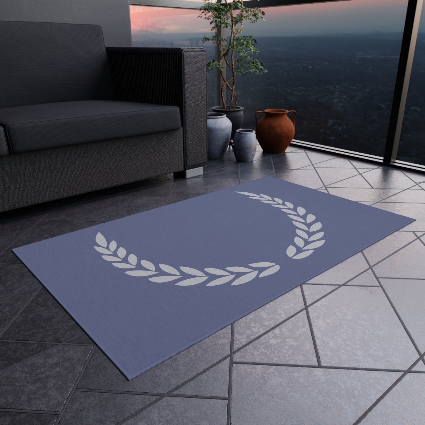 Chenille Outdoor Rug with No-Skid Backing Cozy Outdoor Carpet Grey Patio Decor Gazebo Rug Pool Area Decor Outdoor Kitchen Carpet