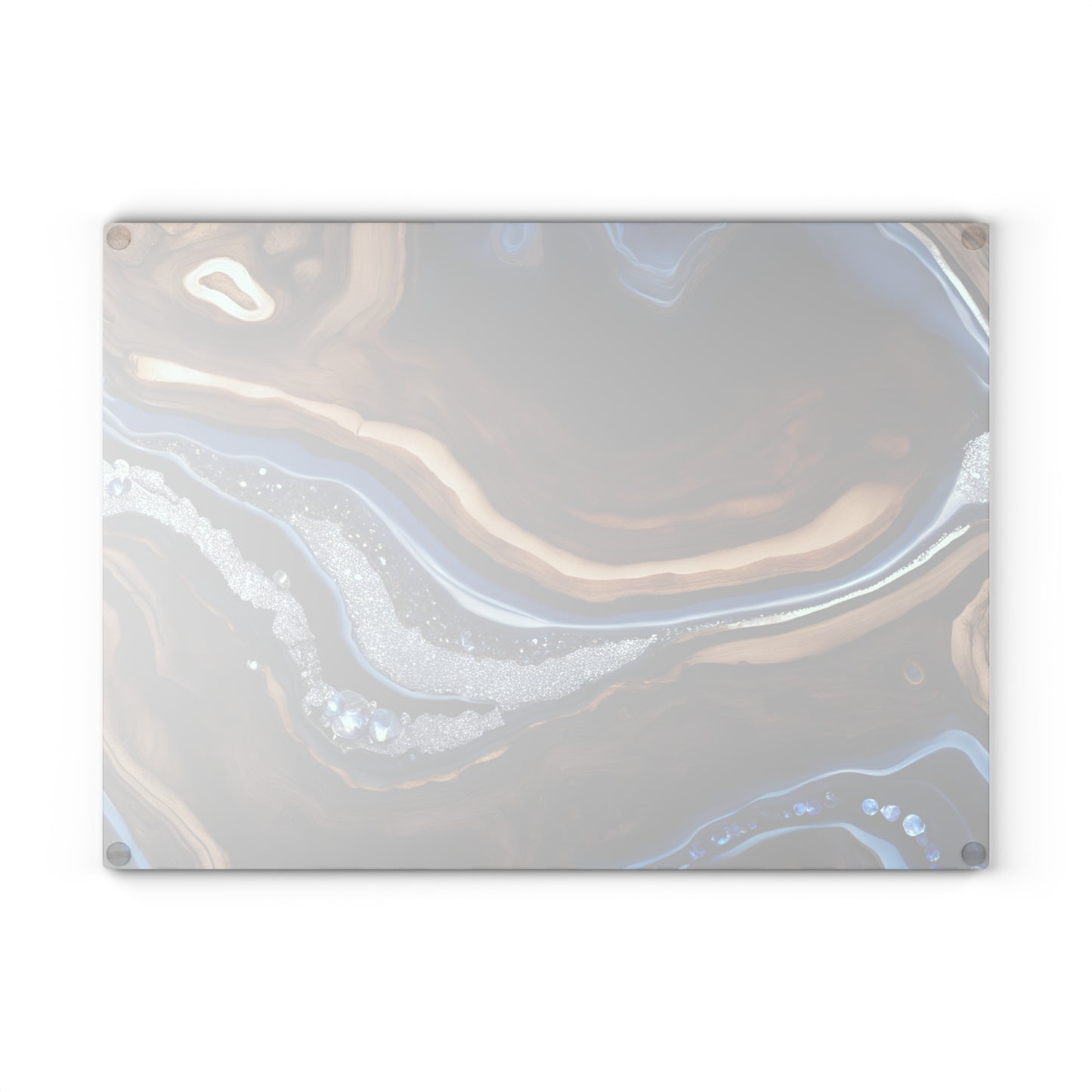 Kitchen Decor Glass Wood-look Image Unique Nature Lover Cutting Board Serving Tray Home Cook Gift Colorful Agate Glass Charcuterie Board